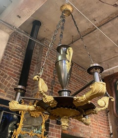19th Century French Empire 3 Light Chandelier Luther Provenance