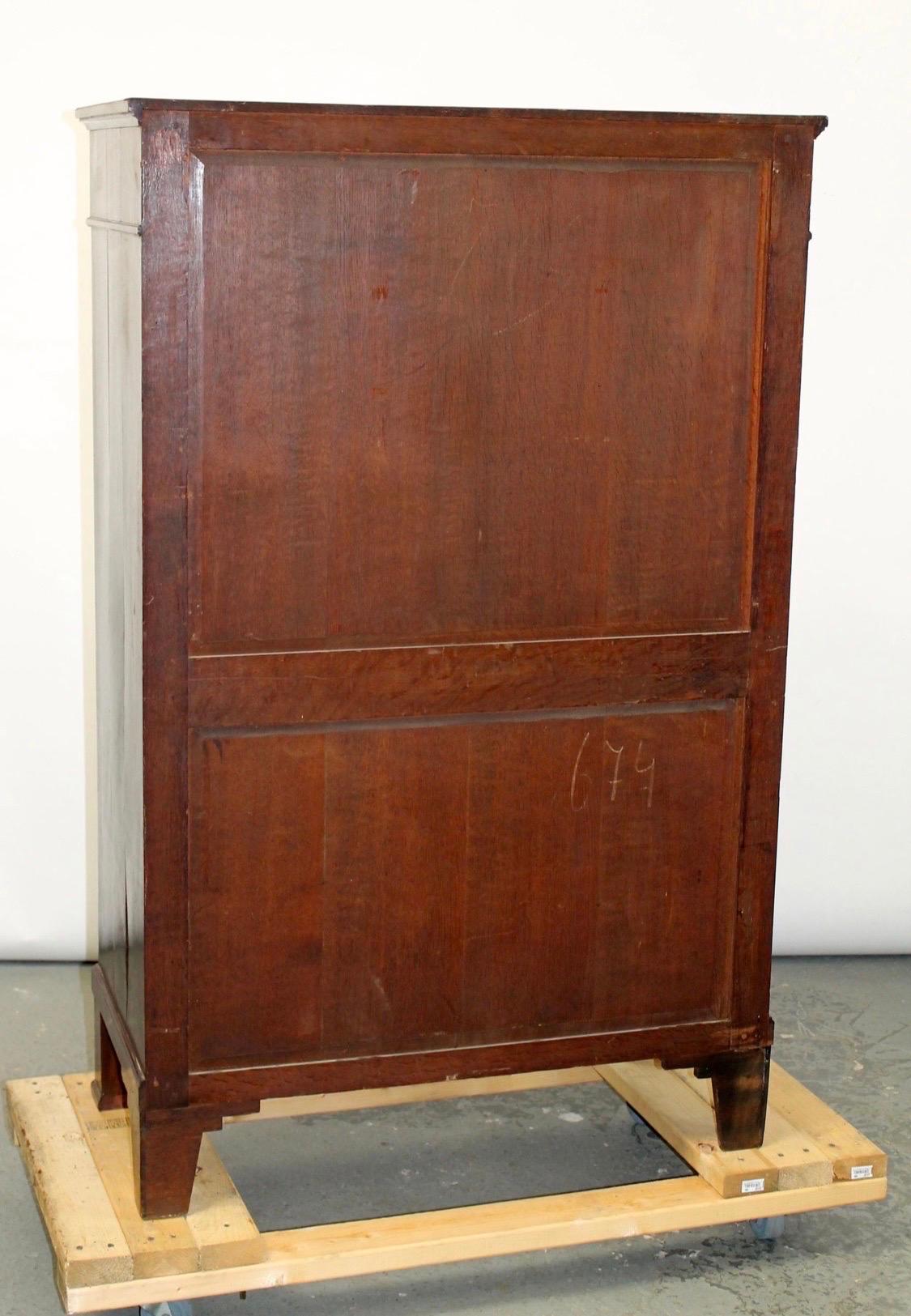 Hand-Crafted 19th Century French Empire Abattant Secretary Desk in Flame Mahogany Drop Down For Sale