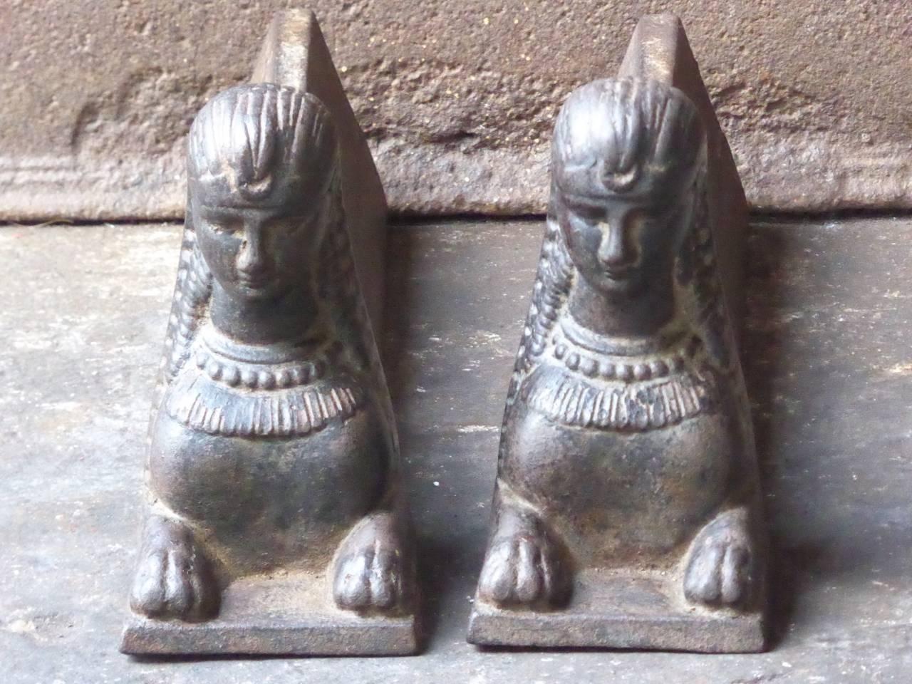19th Century French Empire Andirons or Firedogs 4