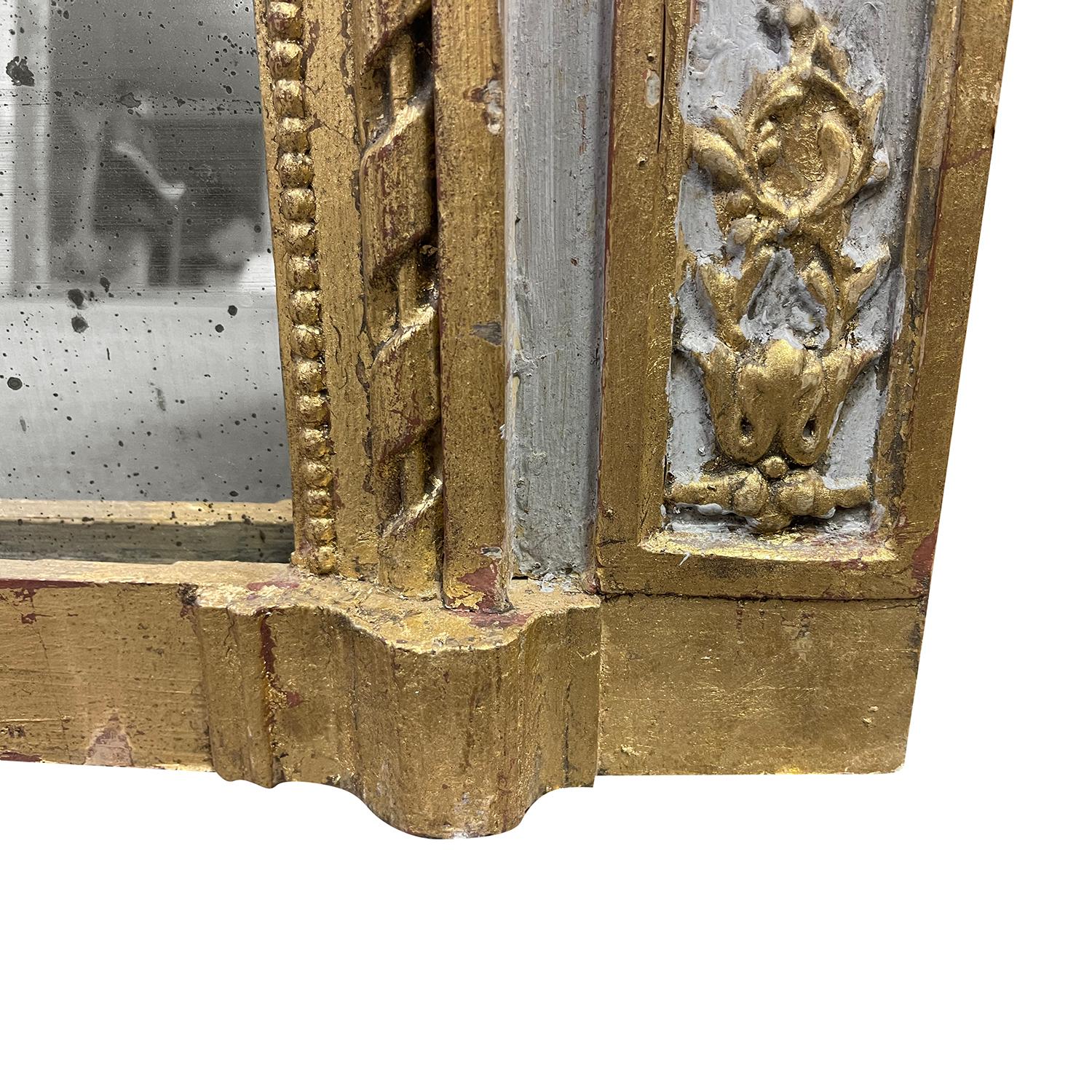 19. Jahrhundert Französisch Louis XVI Antike vergoldete Holz Trumeau, Boden-Glas-Spiegel im Angebot 1
