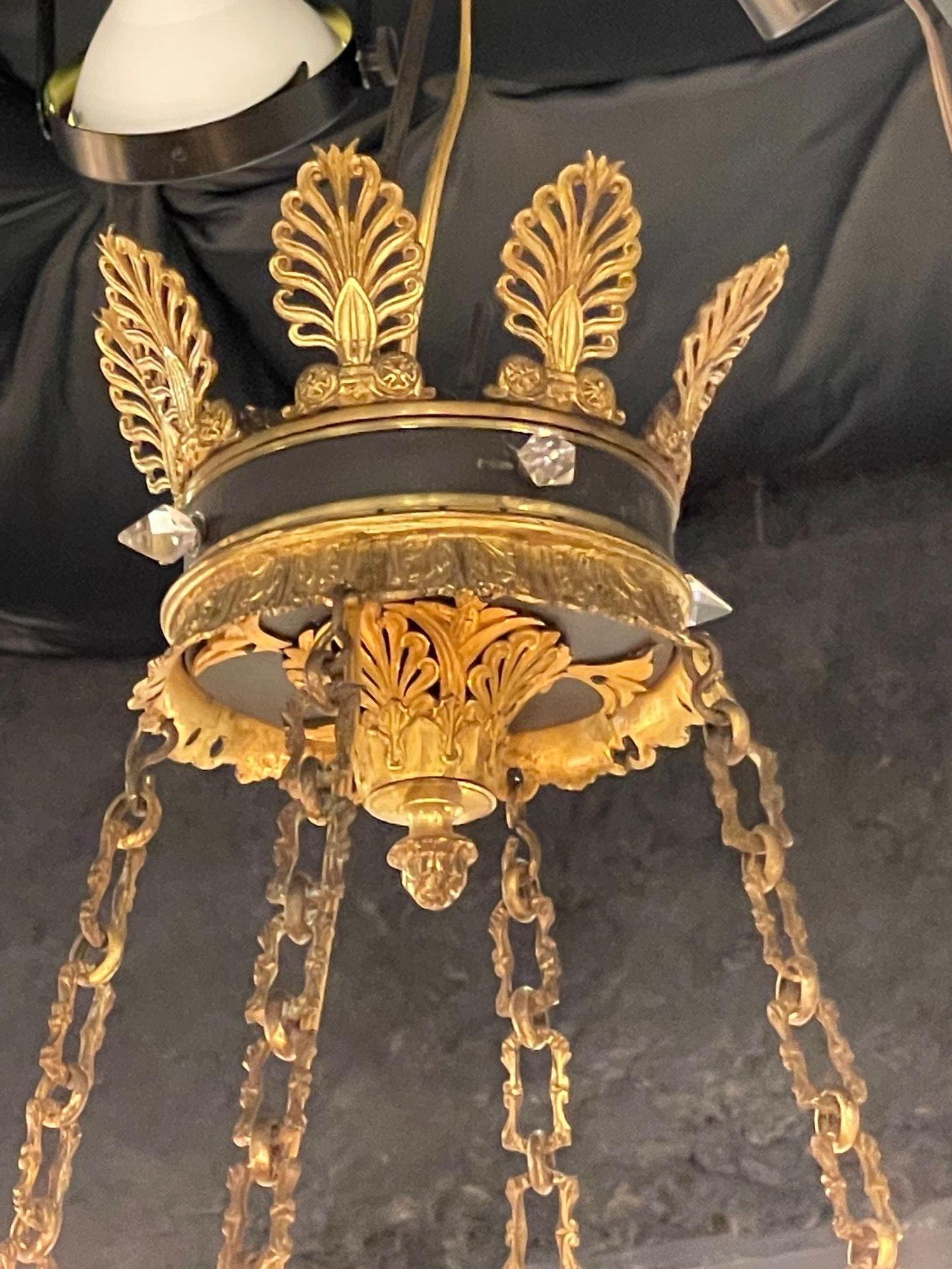 19th Century French Empire Basket Style Chandelier For Sale 1