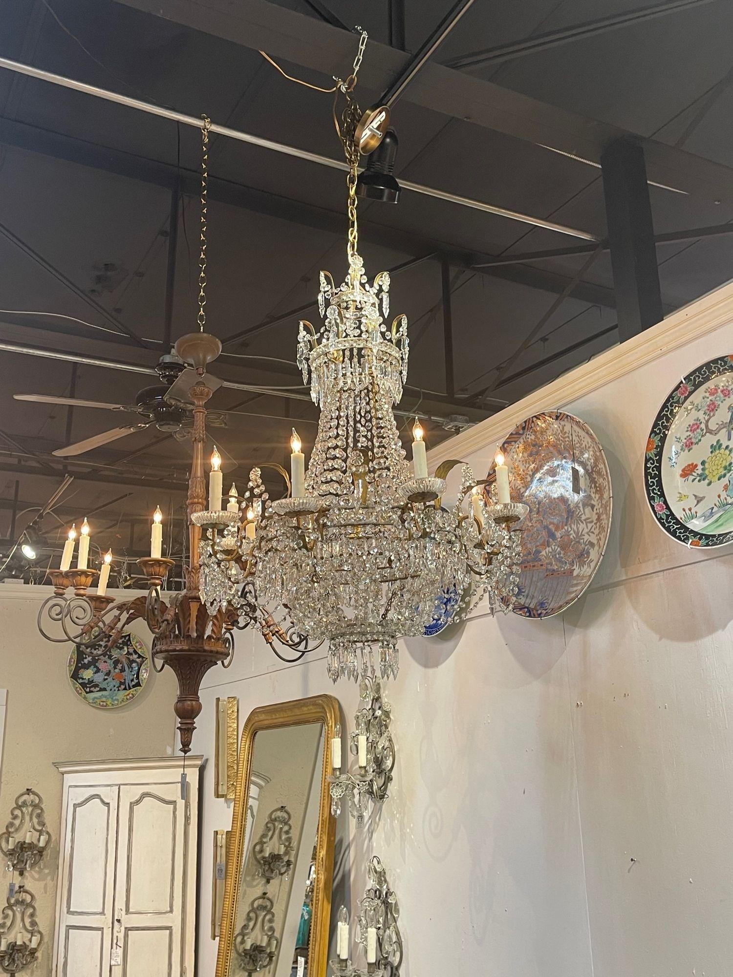 19th Century French Empire Basket Style Chandeliers In Good Condition In Dallas, TX