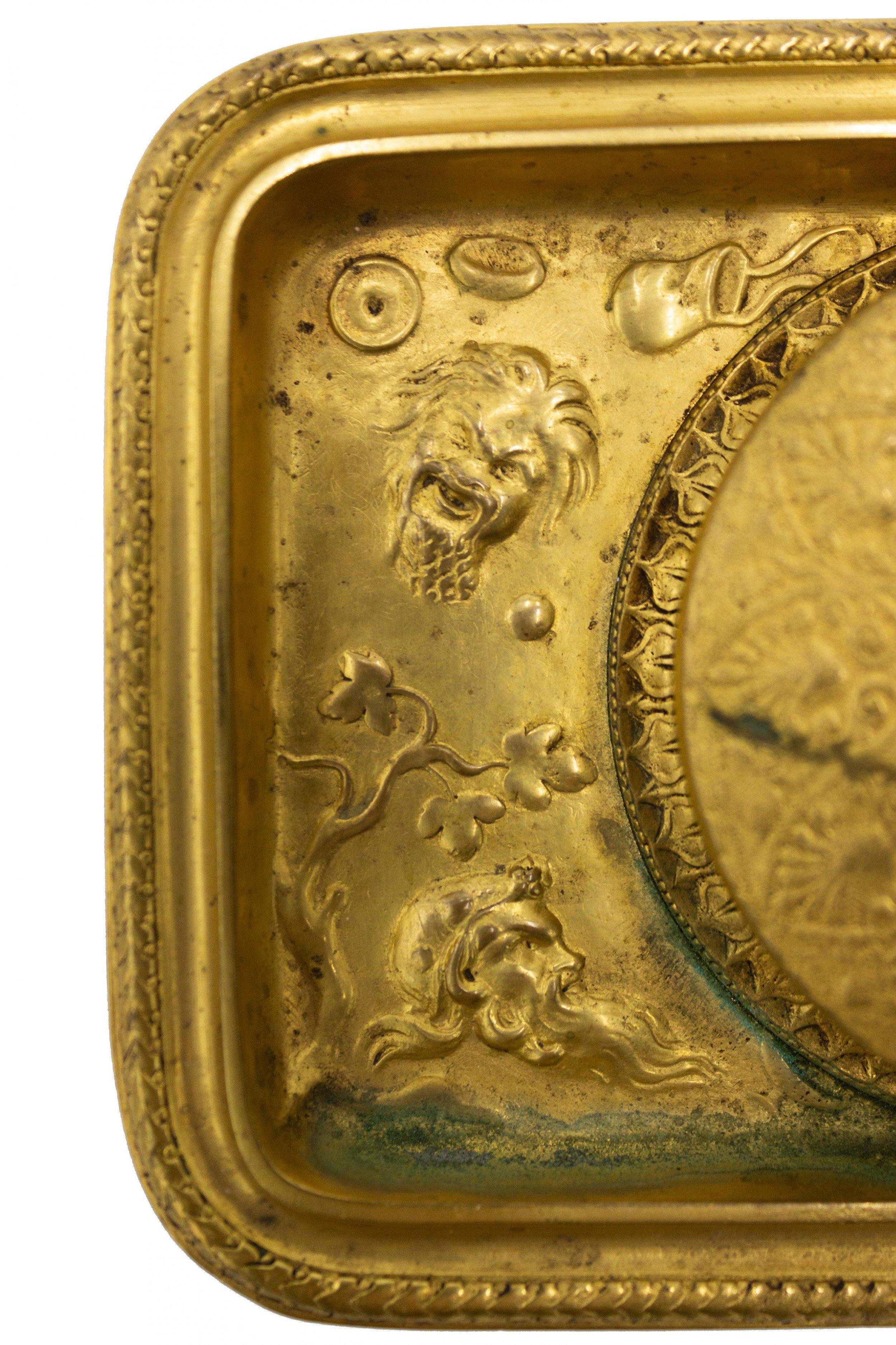 Encrier Empire en bronze doré signé du 19ème siècle, français Bon état - En vente à New York, NY