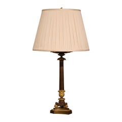 19th Century French Empire Bronze Dore Two-Light Candelabra Table Lamp