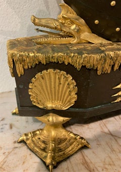 19th Century French Empire Bronze Mantel Clock with Father Time