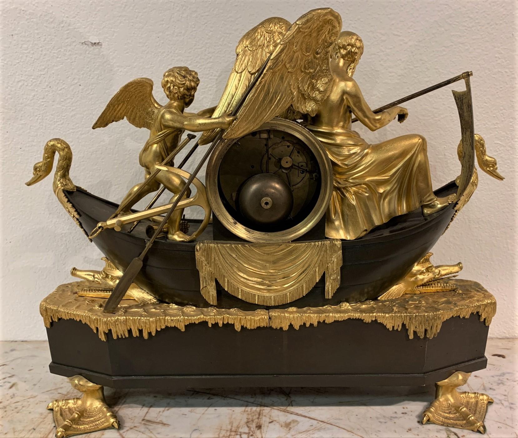 19th Century French Empire Bronze Mantel Clock with Father Time 2