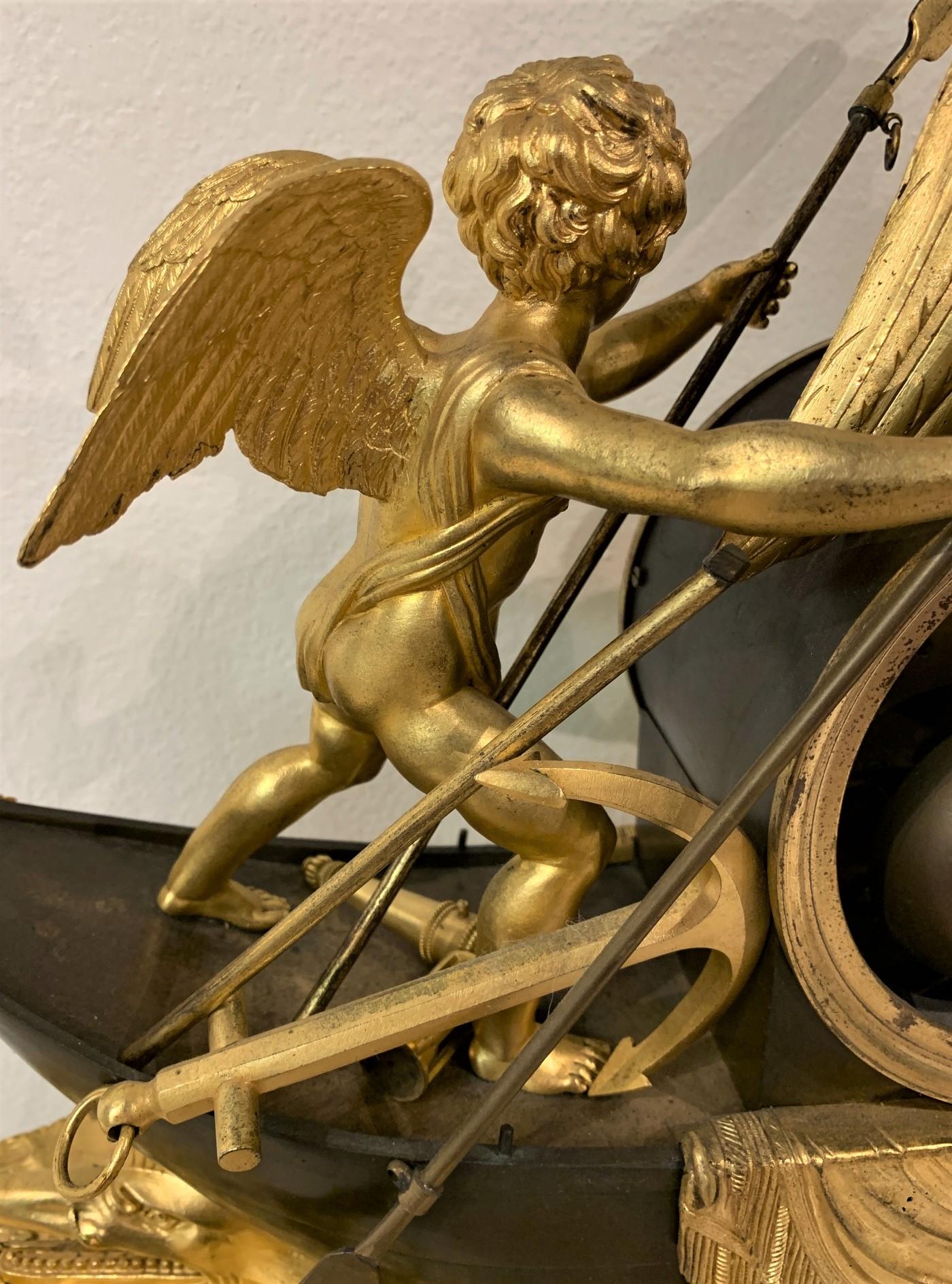 19th Century French Empire Bronze Mantel Clock with Father Time 3