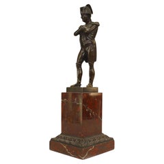 19th Century French Empire Bronze Napoleon Figure on a Marble Pedestal