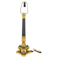 Antique 19th century French empire bronze ormolu table lamp