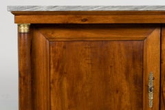 19th Century French Empire Buffet in Walnut & Grey Marble, Provence