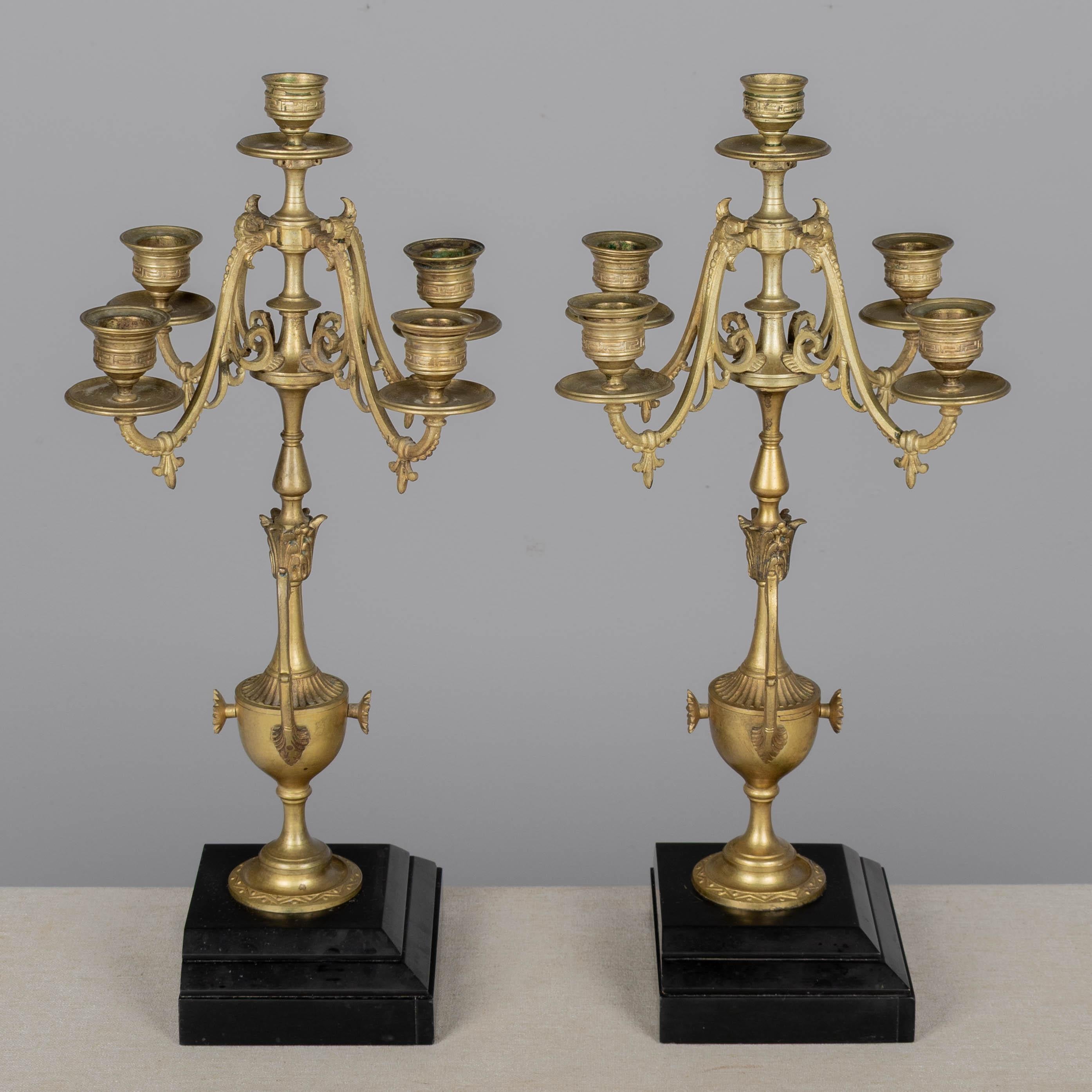 Calco Coppia di candelabri impero francesi del XIX secolo in vendita