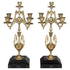 19th Century French Empire Candelabra Pair Used 19th Century French Empire Candelabra Pair