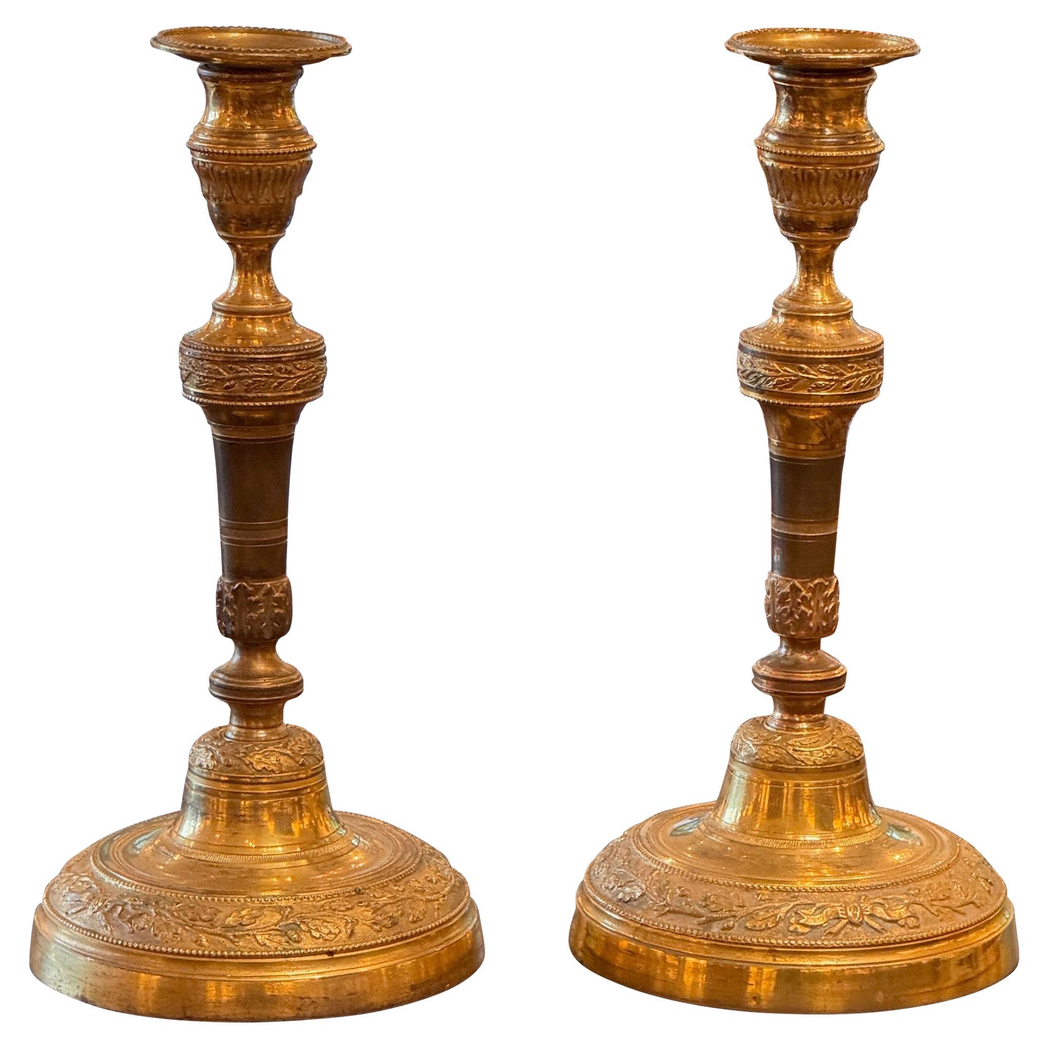 19th Century French Empire Candlesticks
