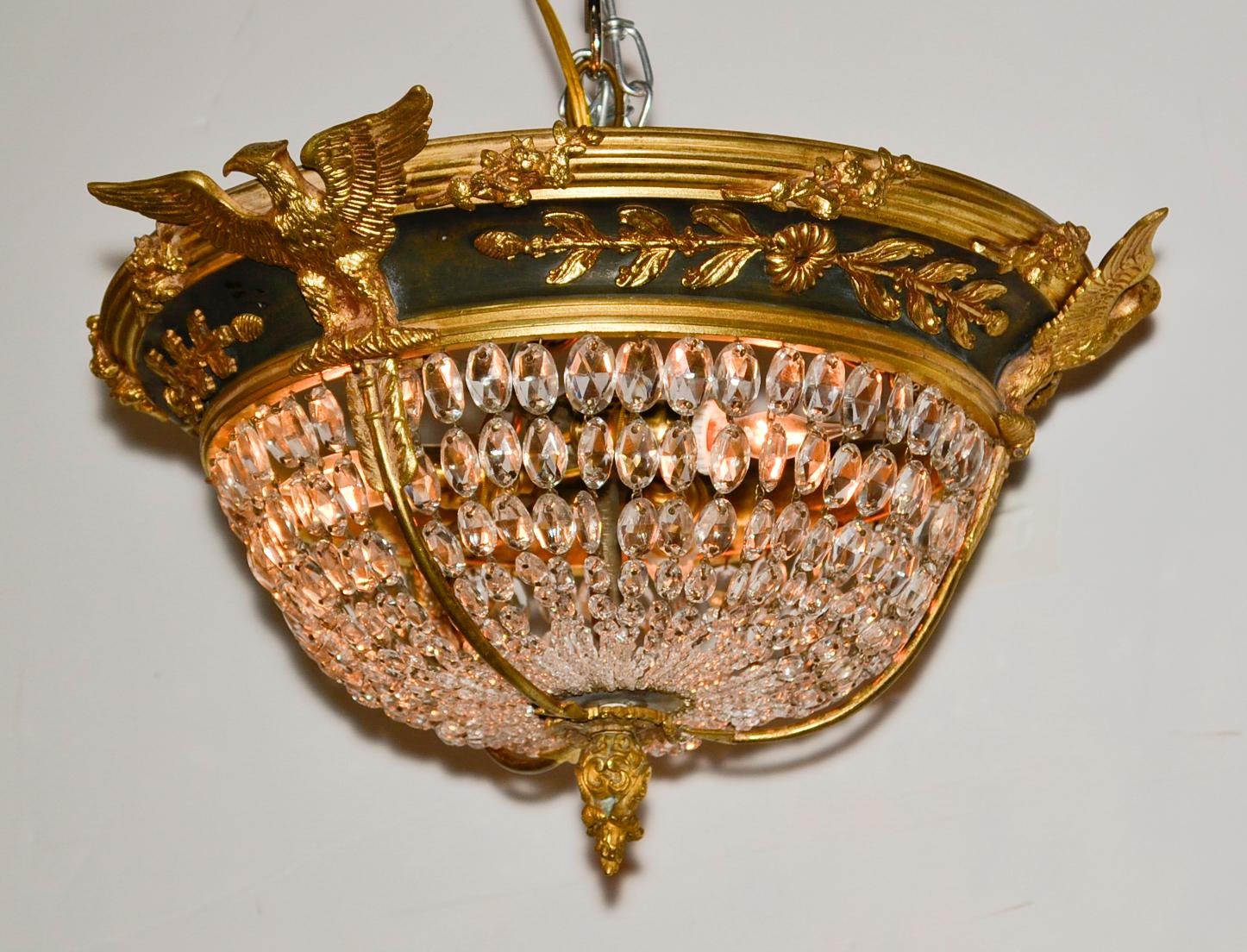 Gilt 19th Century French Empire Ceiling Fixture