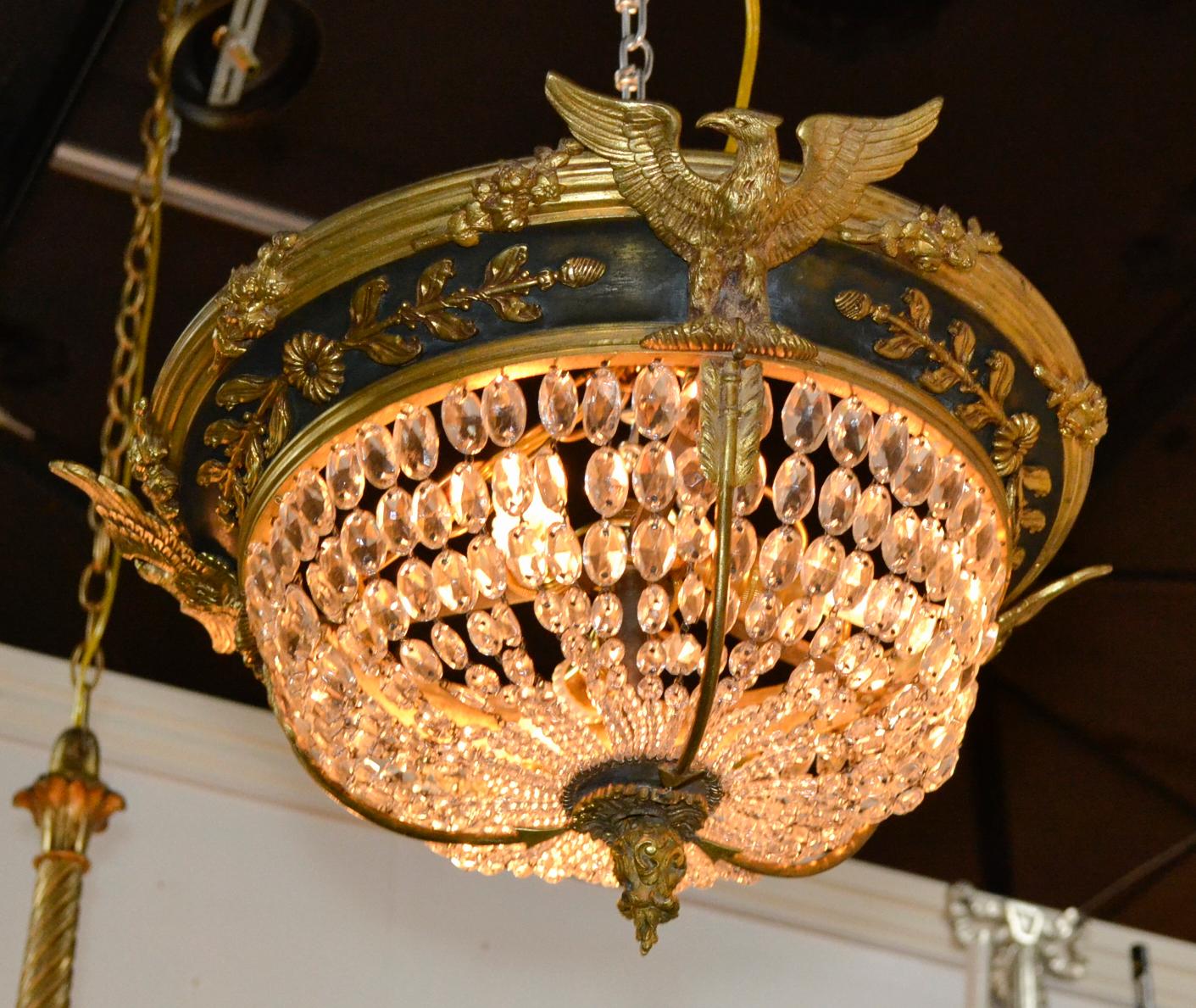 19th Century French Empire Ceiling Fixture (Bronze)