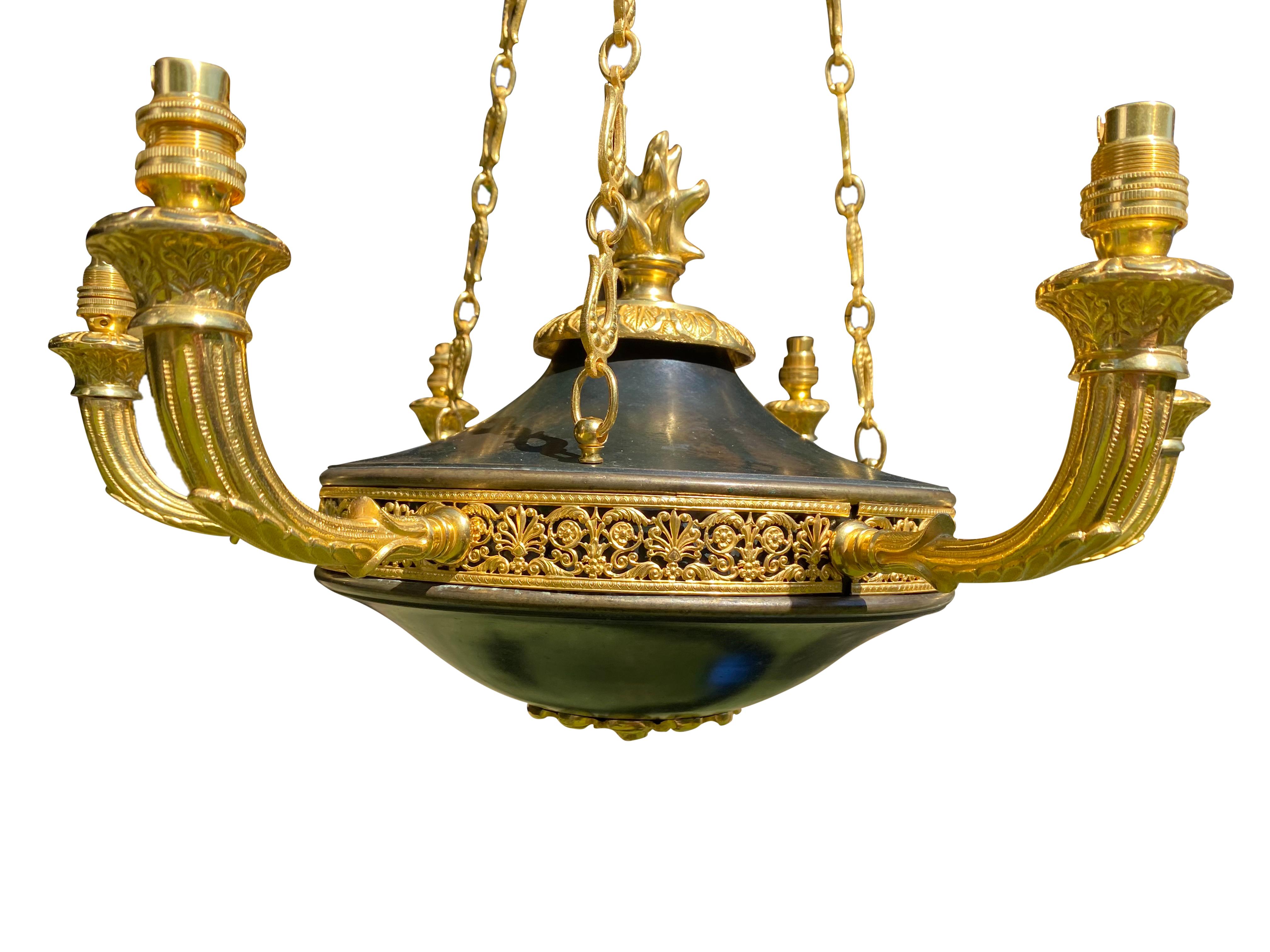 19th Century French Empire Chandelier For Sale 6