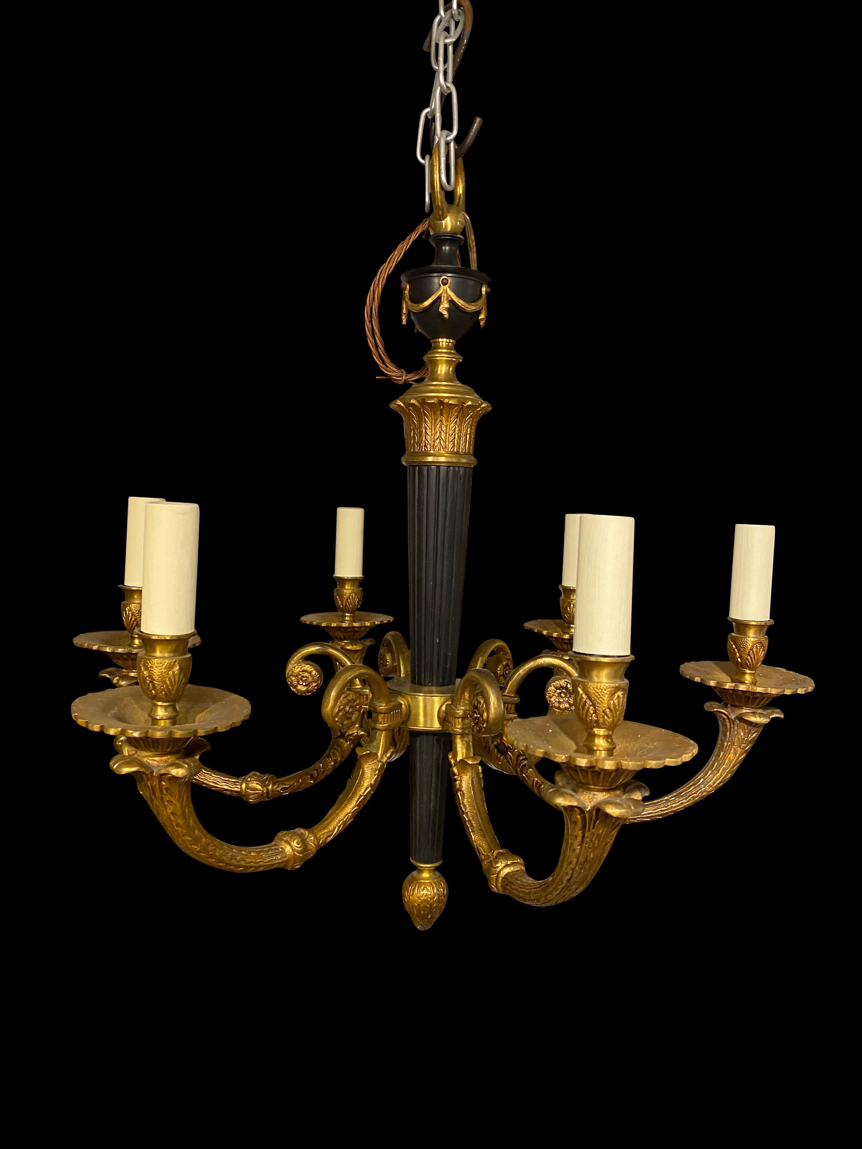 19th Century French Empire Chandelier For Sale 9