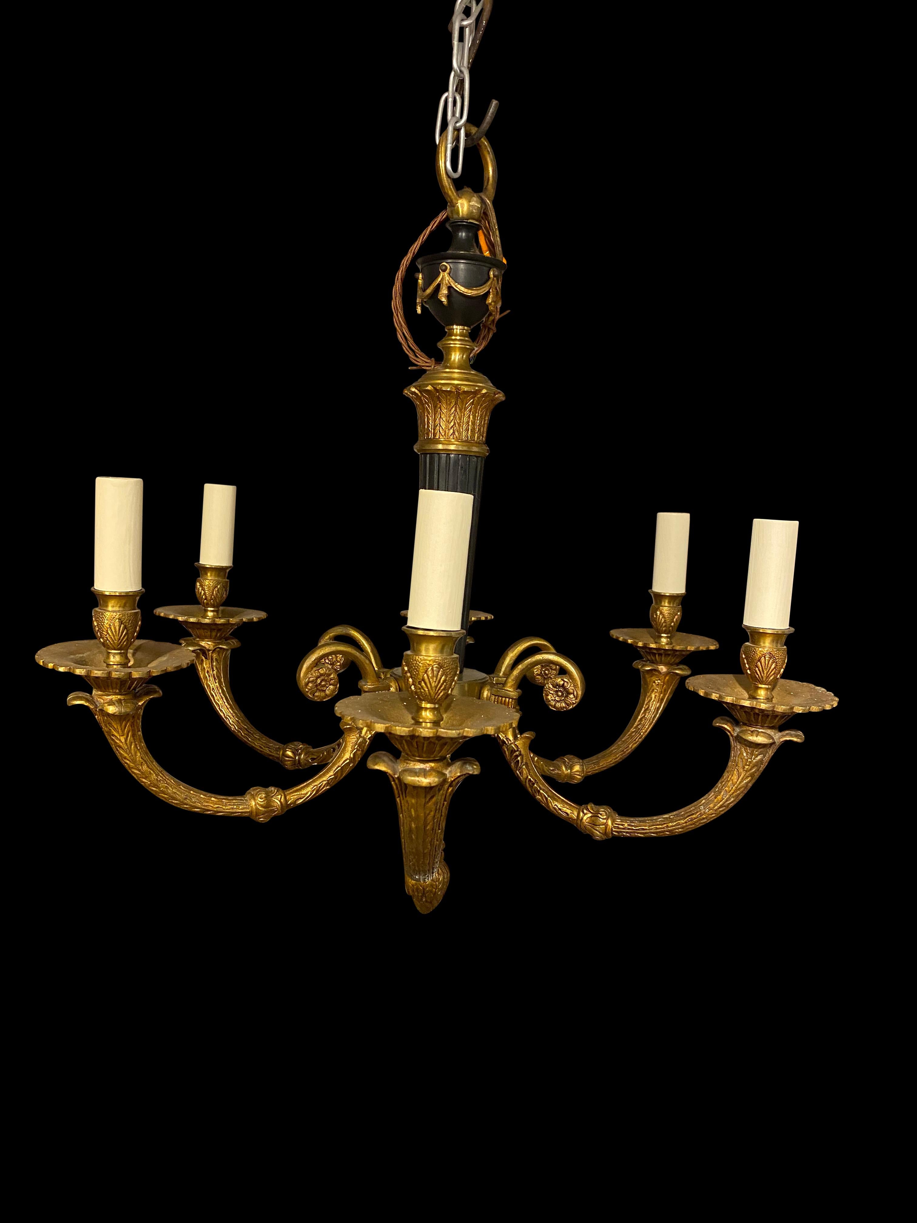 19th Century French Empire Chandelier In Excellent Condition For Sale In London, GB