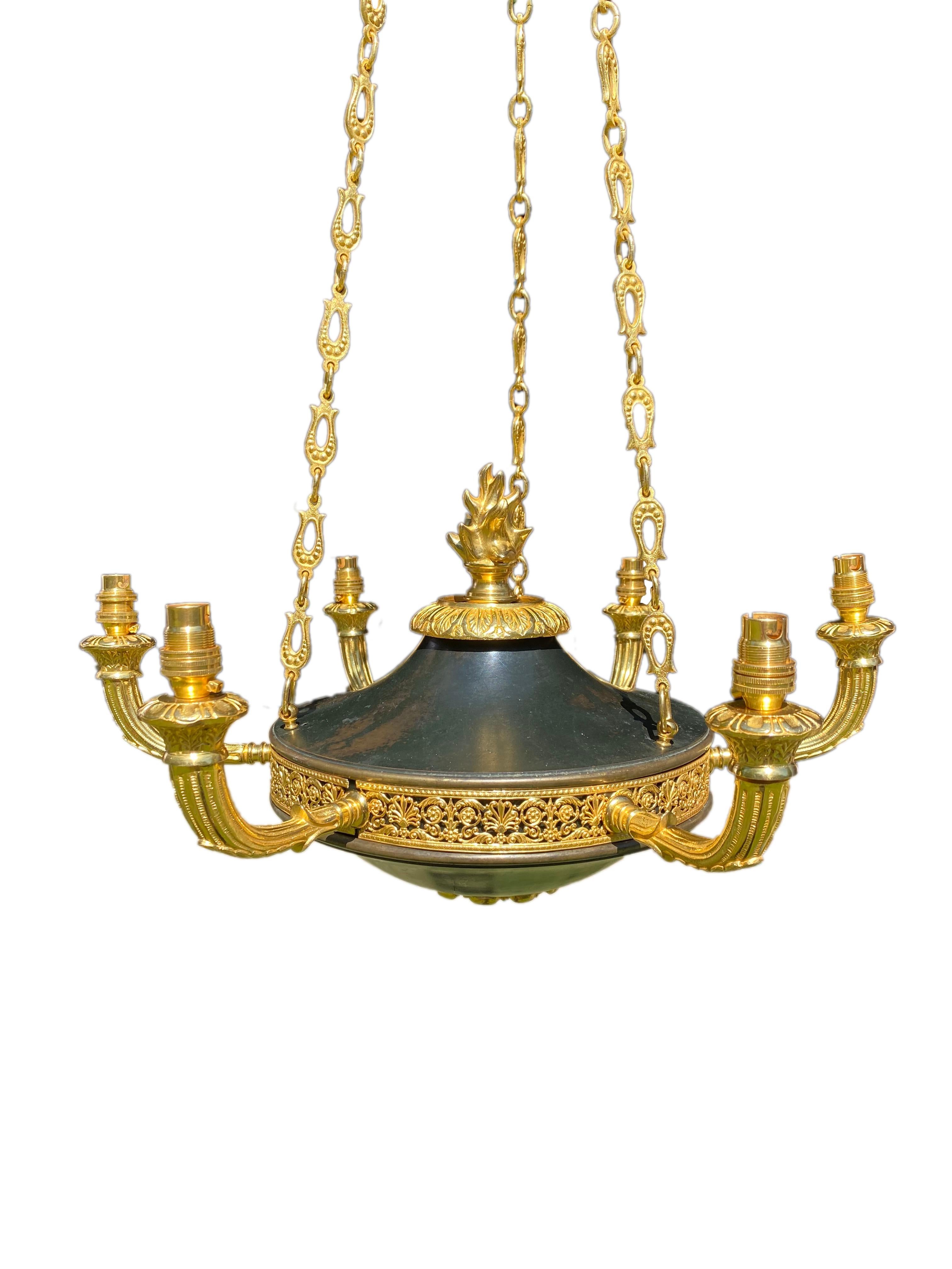19th Century French Empire Chandelier For Sale 2