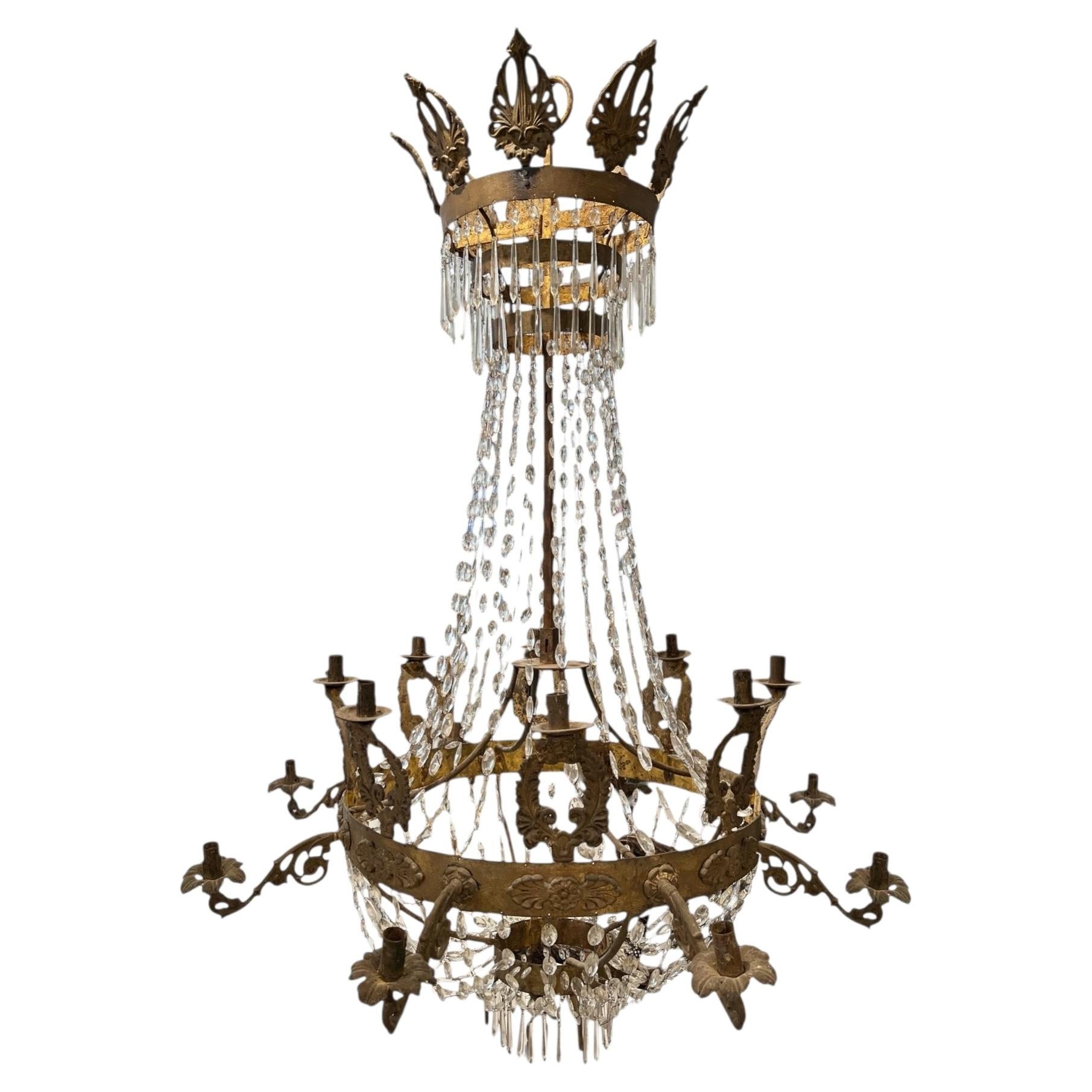 Lampadario Impero francese del XIX secolo