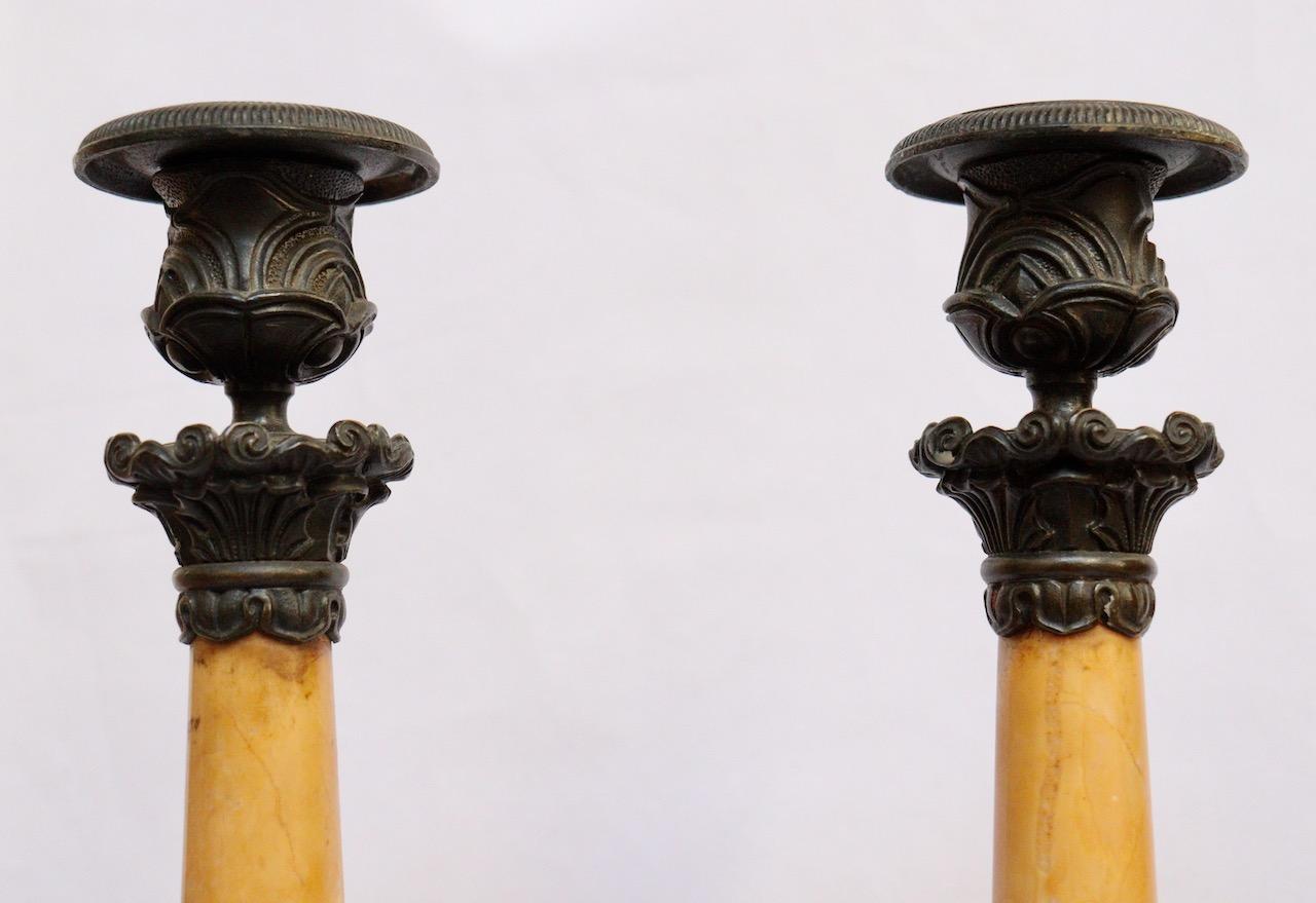 Mid-19th Century 19th Century French Empire Charles X Pair of Candlesticks