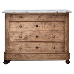 19th Century French Empire Chest of Drawer With Marble Top