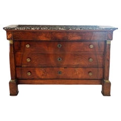 19th Century French Empire Chest with Black Marble Top
