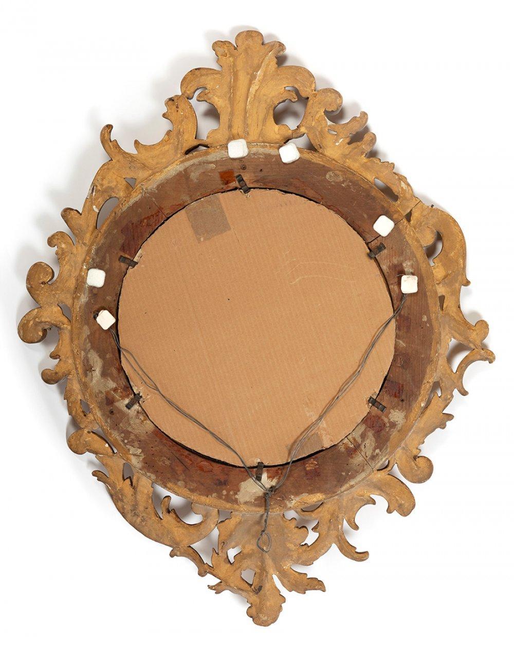 19th Century 19th century French Empire Circular Mirror in Giltwood frame For Sale