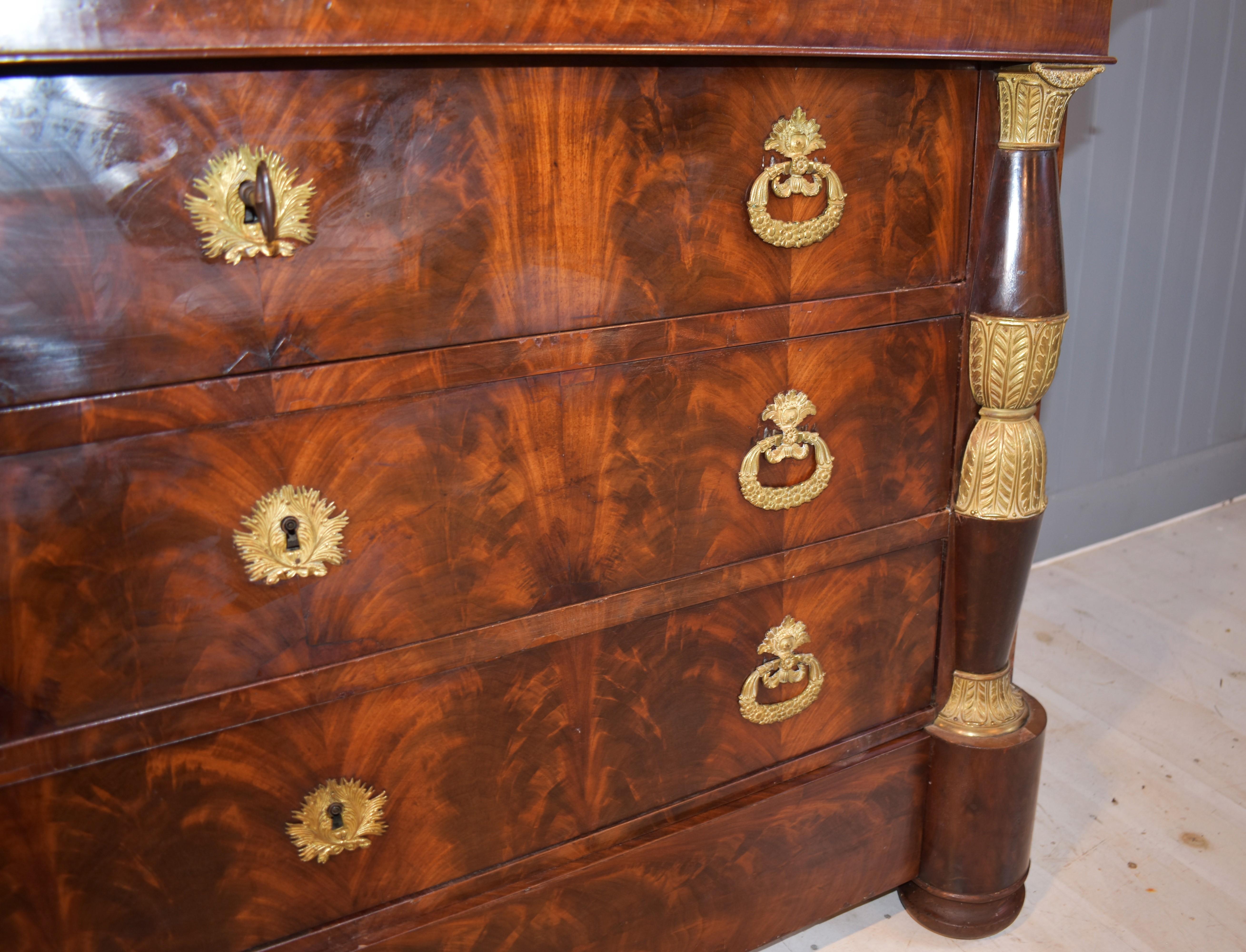 19th century French Empire Commode chest of drawers In Good Condition For Sale In Penzance, GB