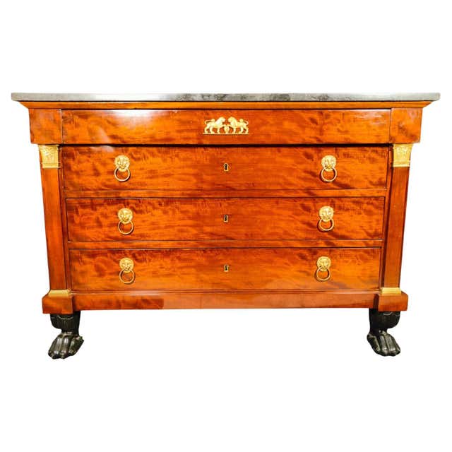 Fine 19th Century Swedish Empire Mahogany Commode For Sale at 1stDibs