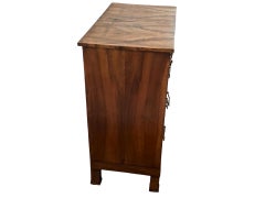 19th Century French Empire Commode / Nightstand With Burl Walnut Veneer