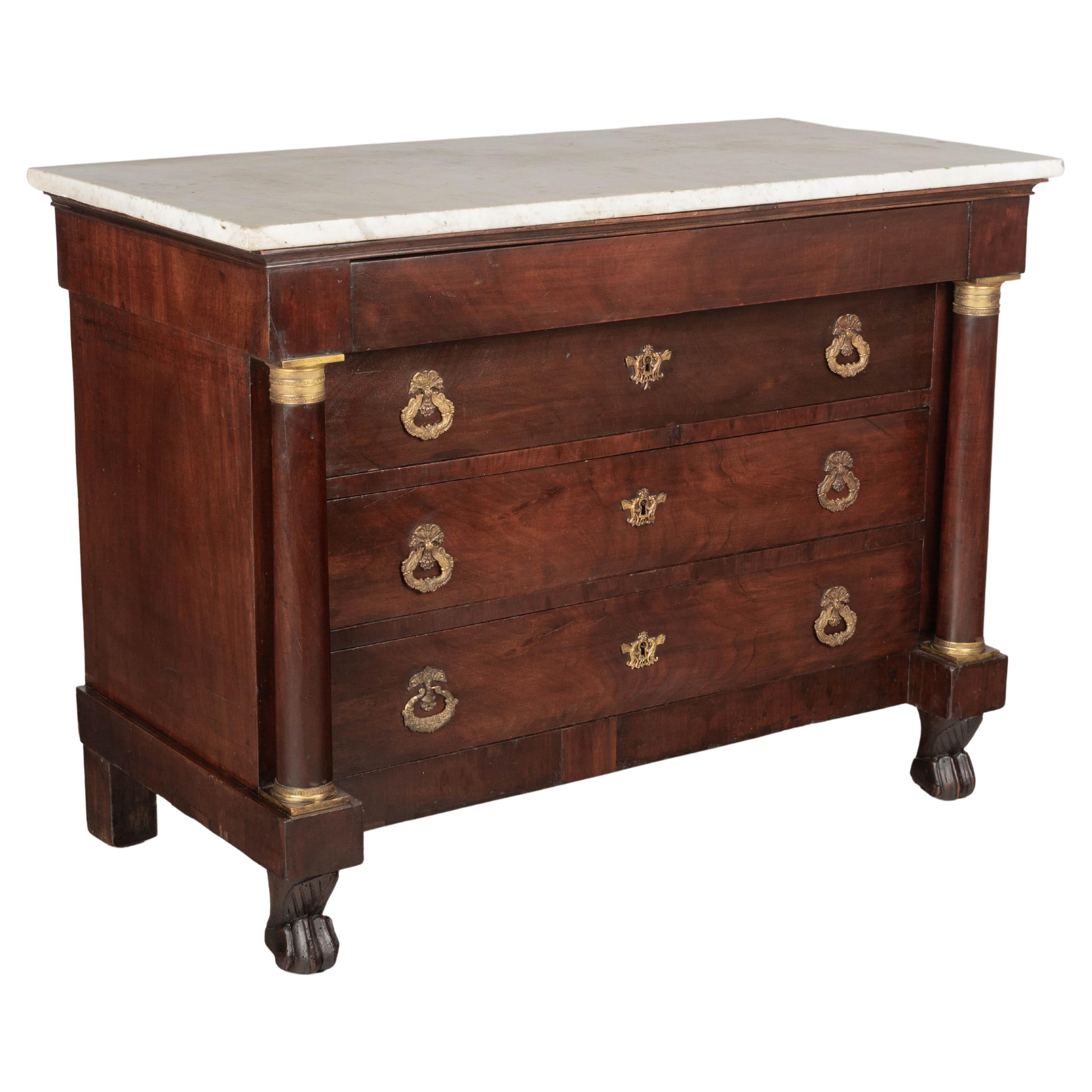 19th Century French Empire Commode or Chest of Drawers For Sale