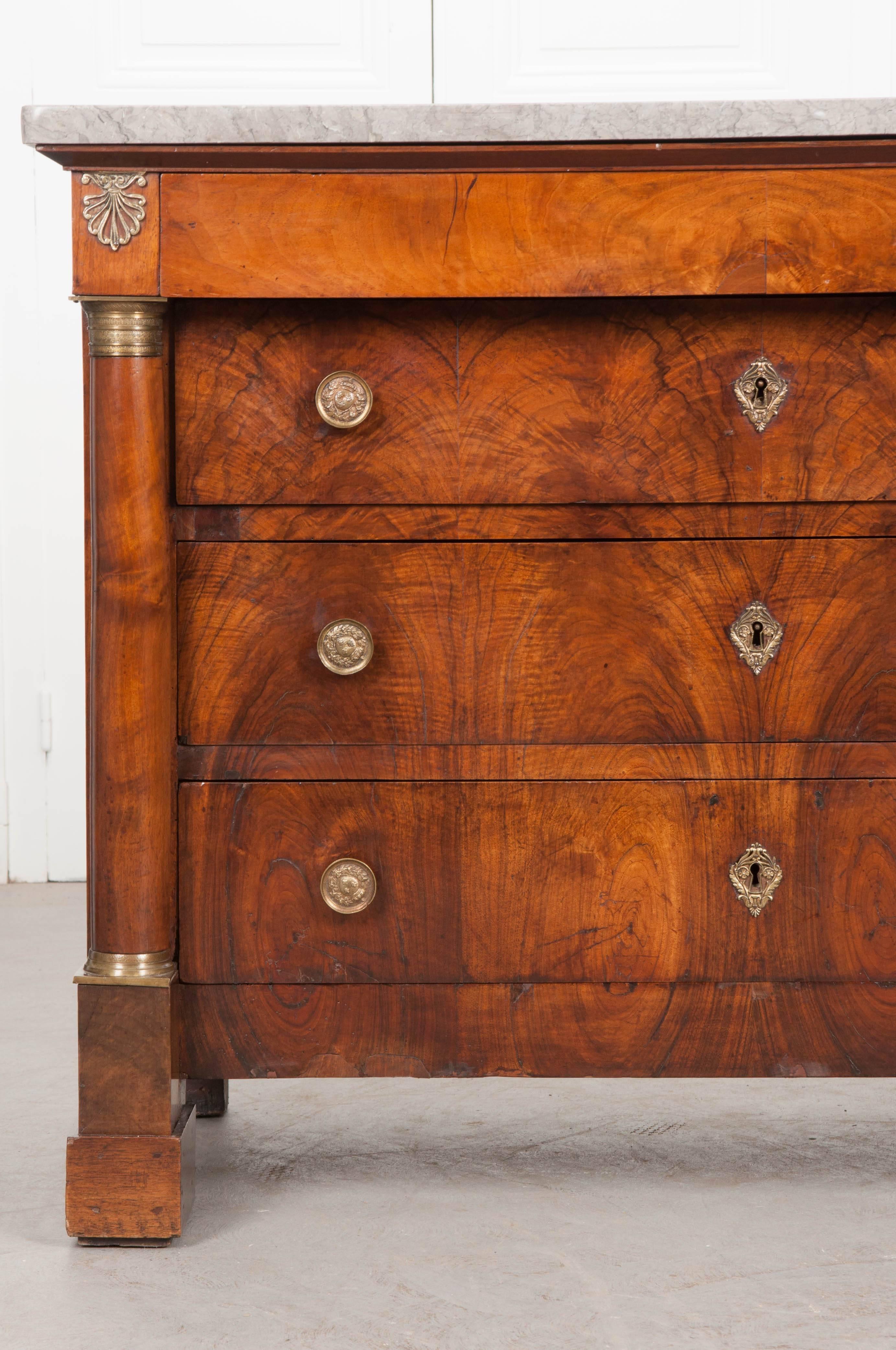 19th Century French Empire Commode with Marble Top 1