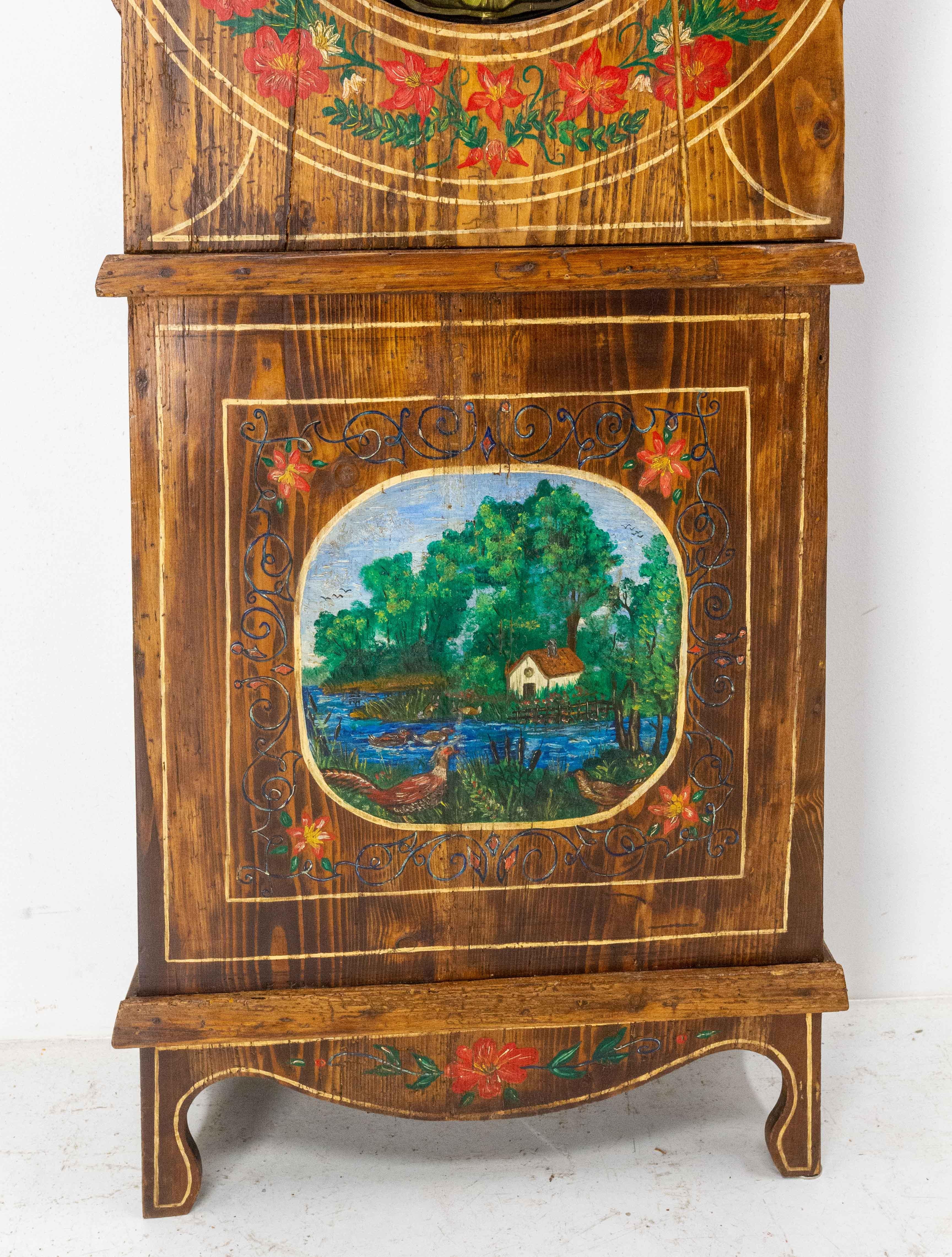Late 19th Century 19th Century French Empire Comtoise or Grandfather Clock with Hunting Scene