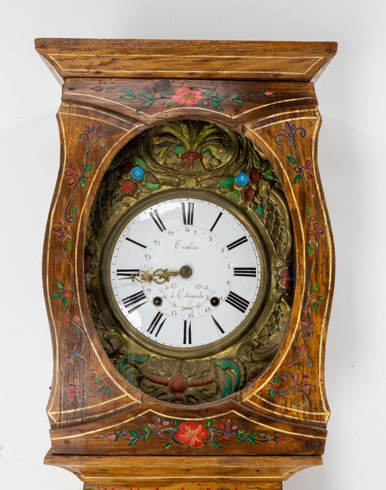 19th Century French Empire Comtoise or Grandfather Clock with Hunting Scene For Sale 3