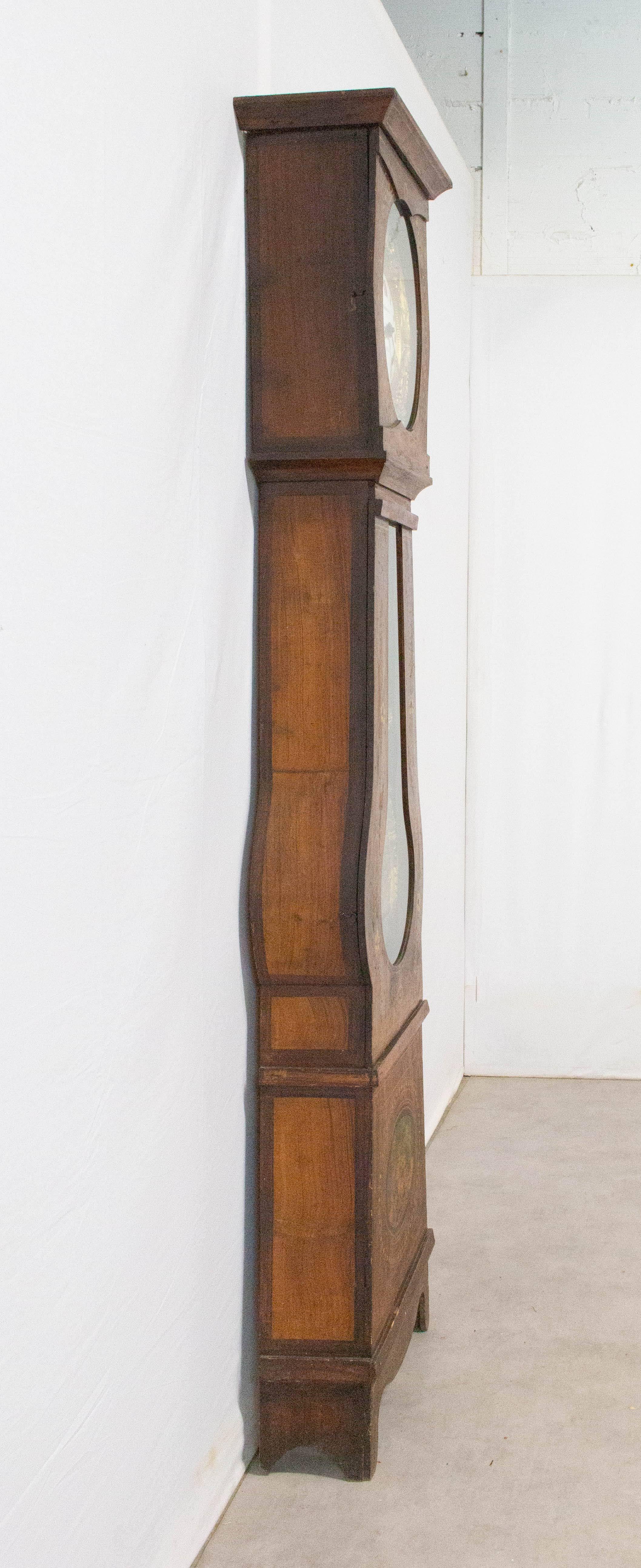 19th Century French Empire Comtoise or Grandfather Clock with Scenes of Farm In Good Condition In Labrit, Landes