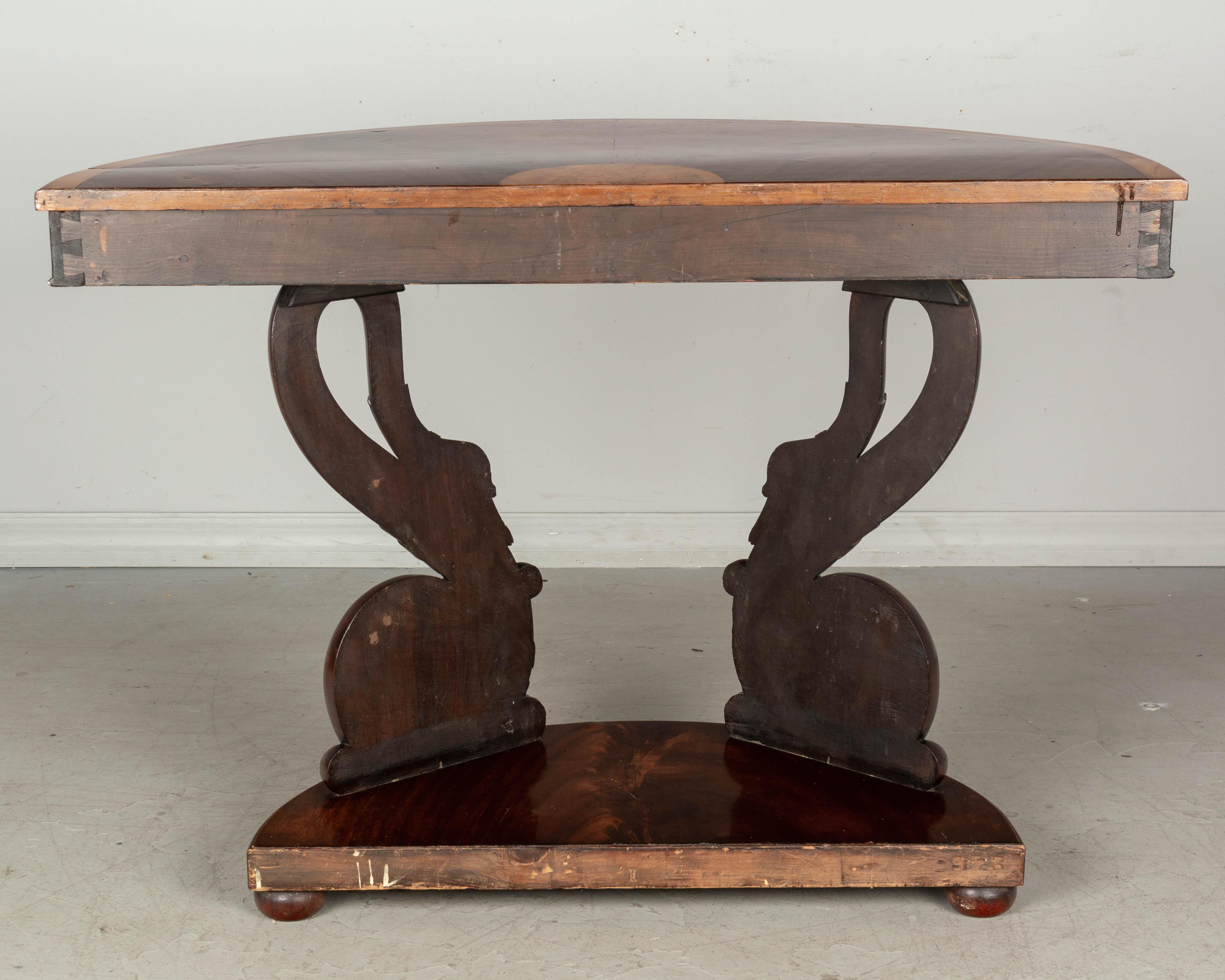 19th Century French Empire Demilune Console Table For Sale 5