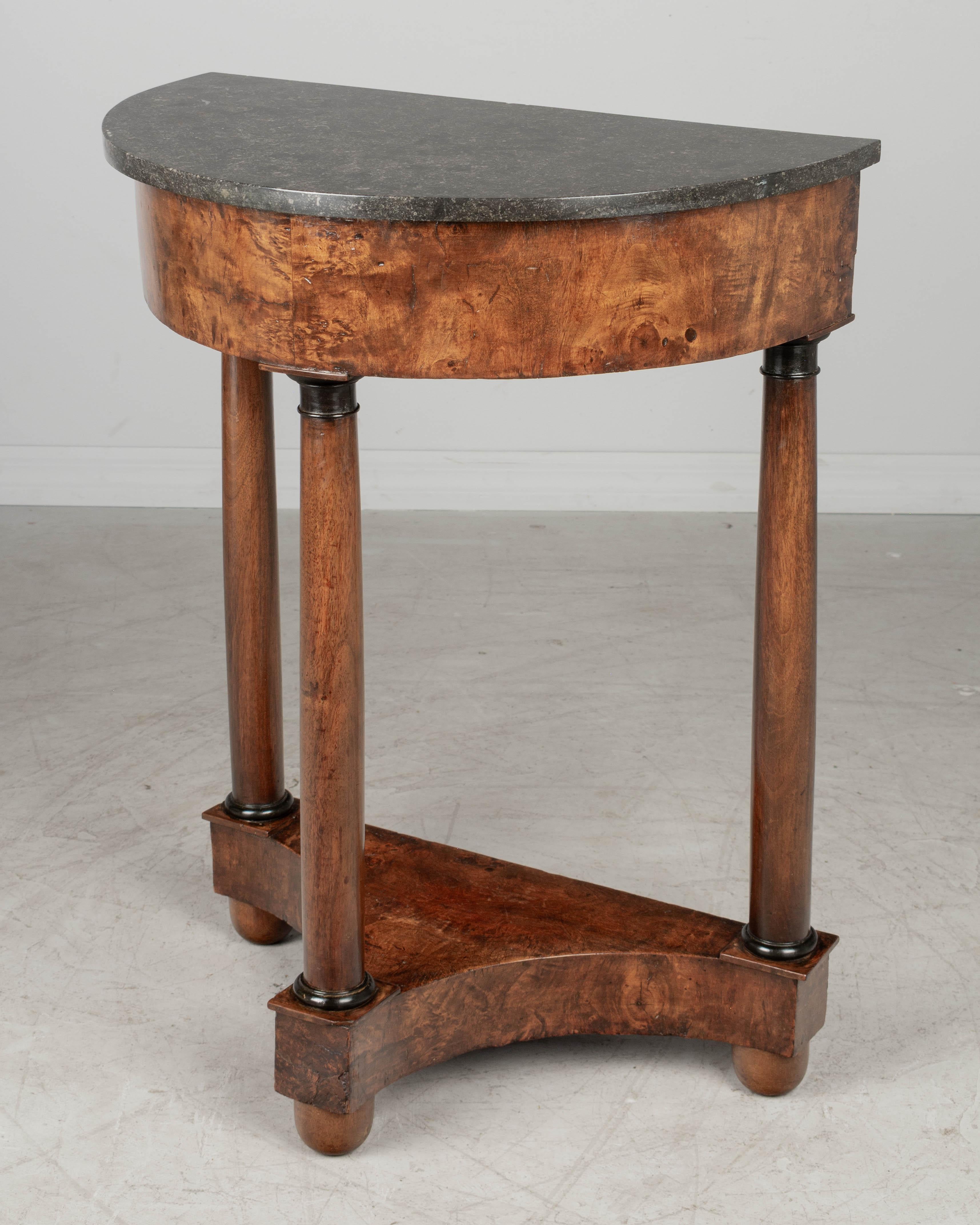 19th Century French Empire Demilune Console Table In Good Condition For Sale In Winter Park, FL