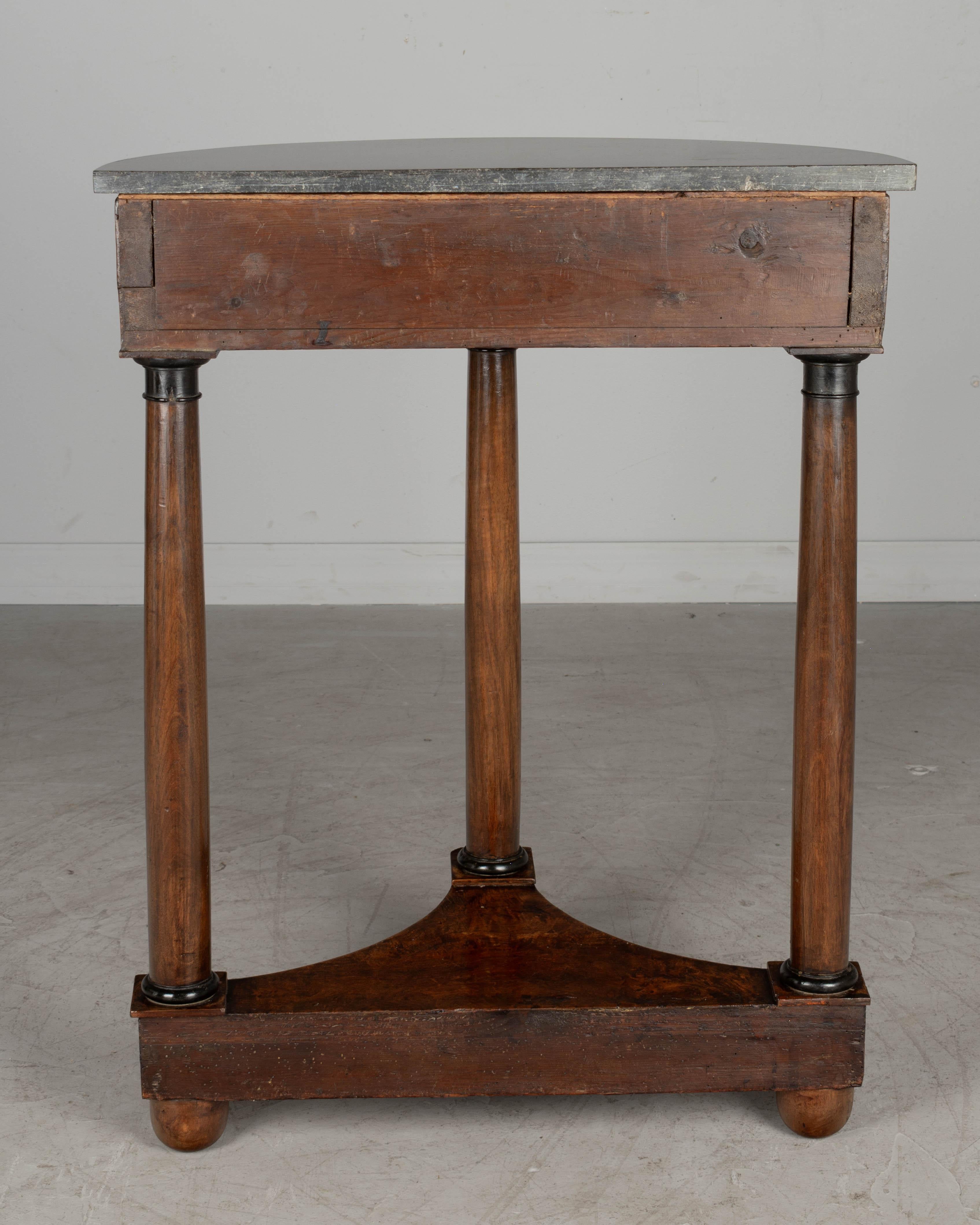 19th Century French Empire Demilune Console Table For Sale 2