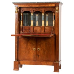 19th Century French Empire desk Secretaire a Abattant