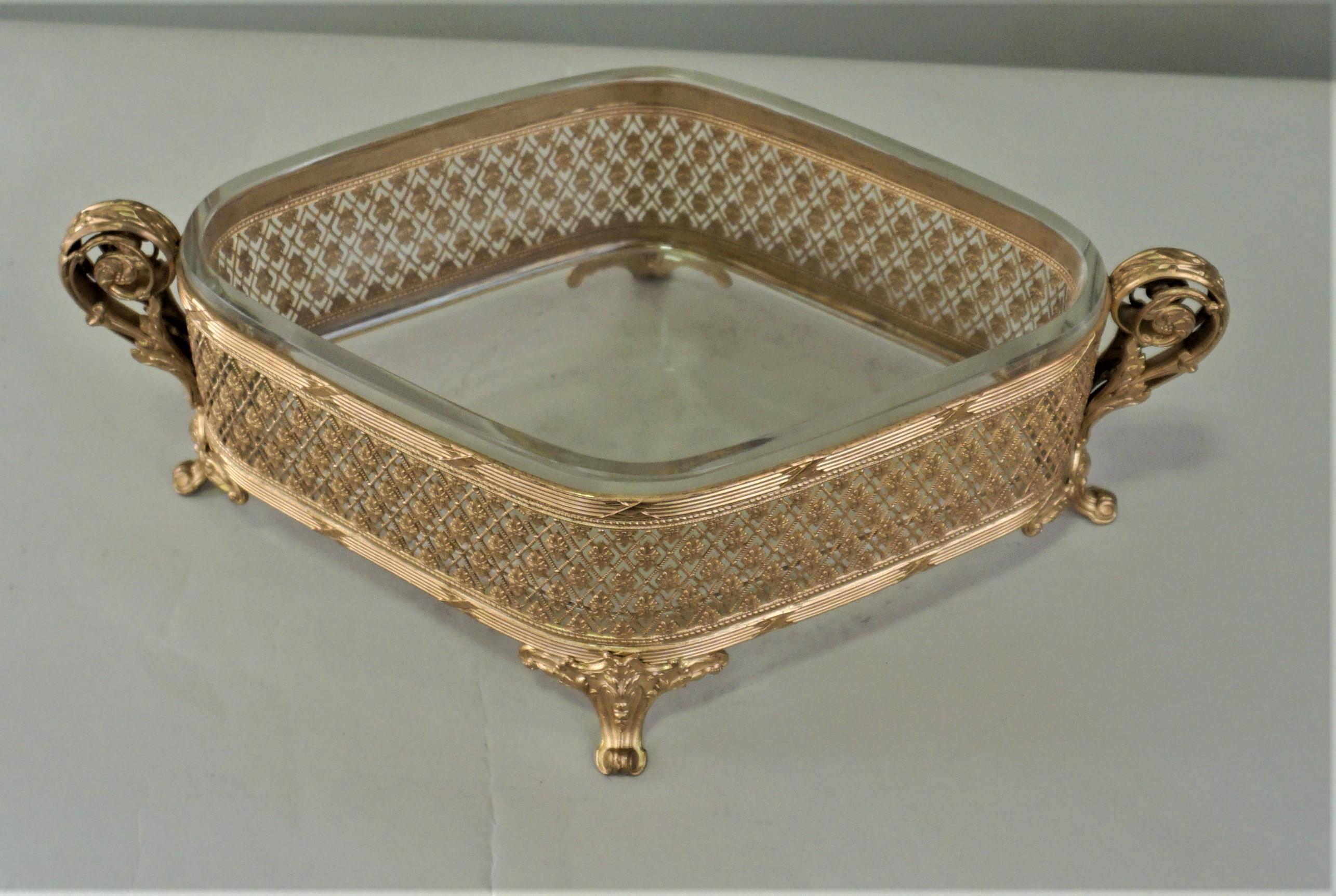 French 19th century dore bronze and crystal centerpiece.