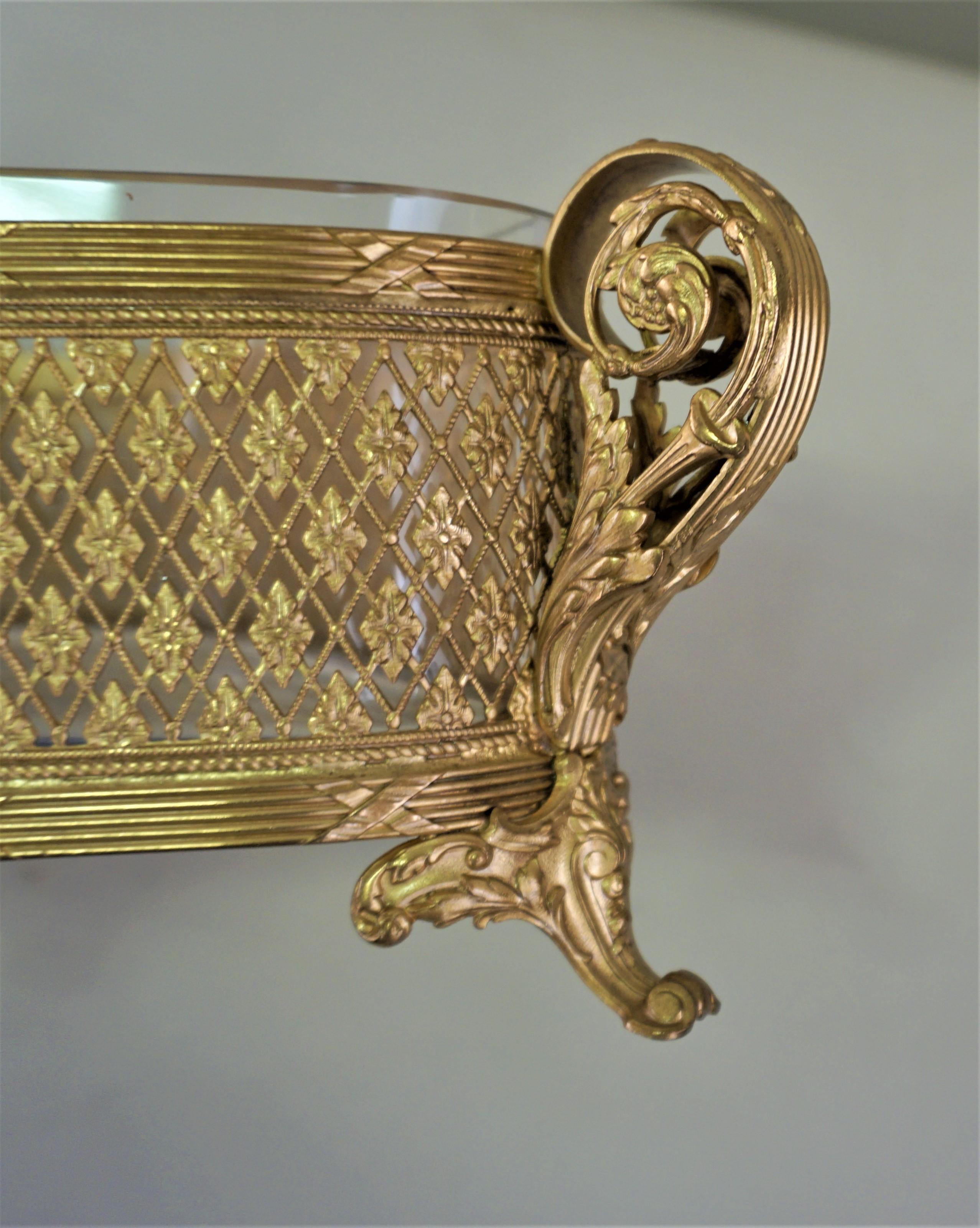 19th Century French Empire Dore Bronze and Crystal Centerpiece In Good Condition In Fairfax, VA