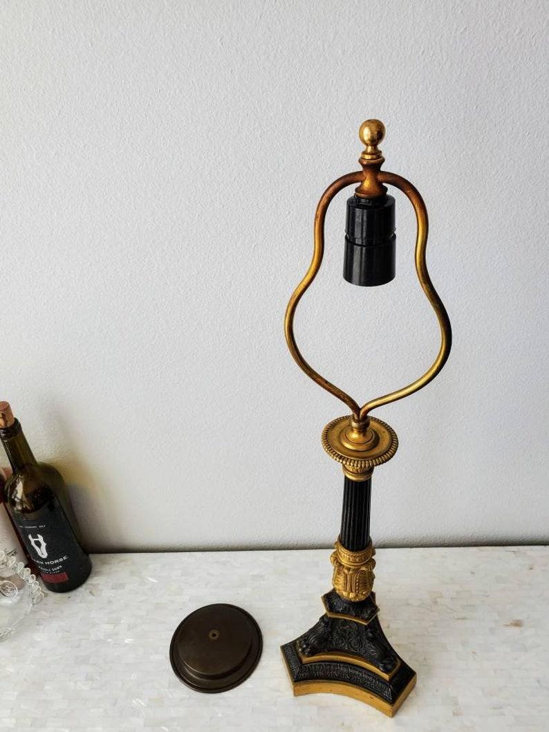 19th Century French Empire Electrified Candlestick Table Lamp In Good Condition In Forney, TX