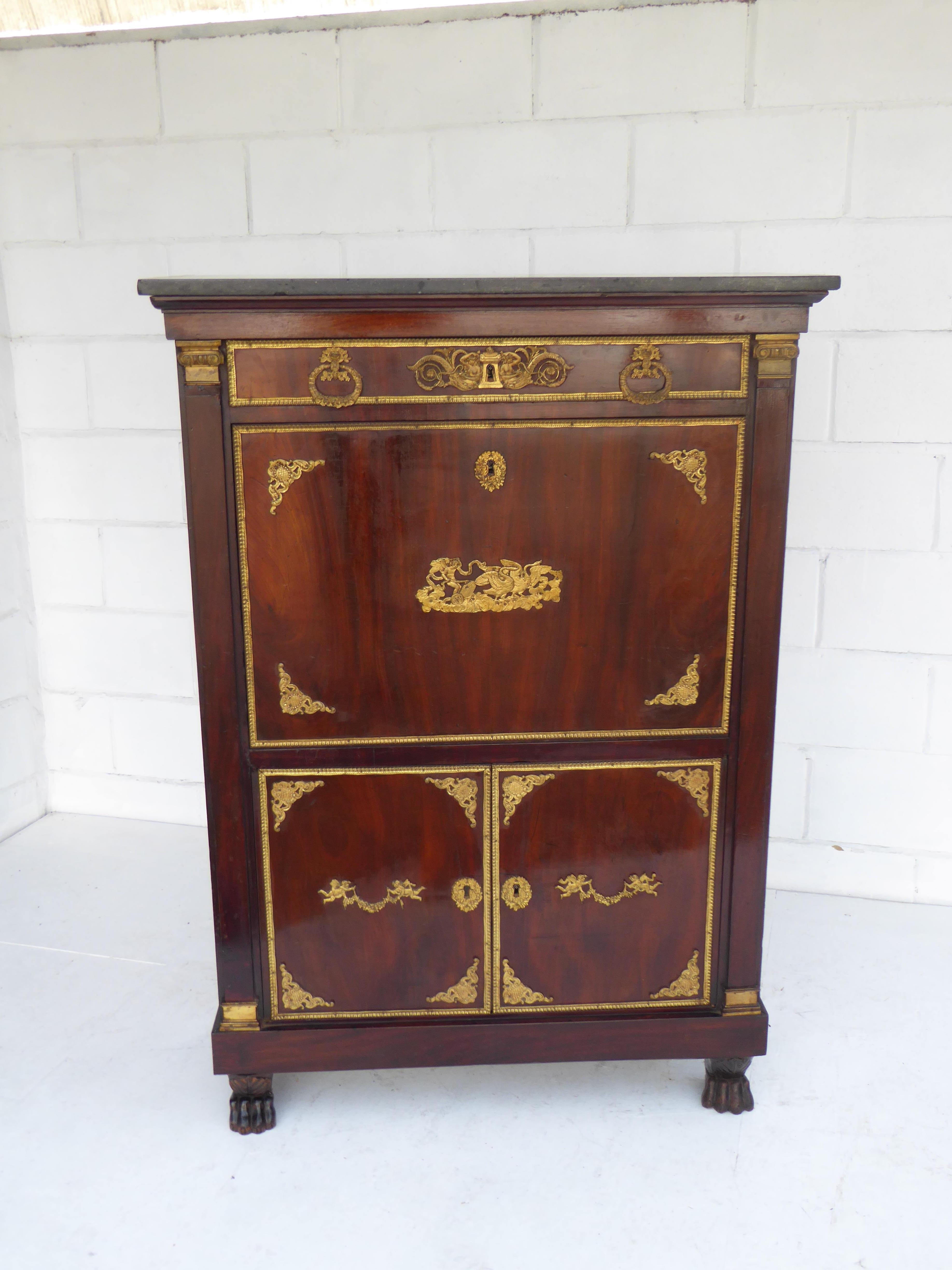 For sale is a fine quality, 18th century Louis XV Escritoire. The Escritoire has a drawer at the top with ornate mounts, above a fall front opening to reveal a fitted interior comprising pigeon holes, drawers and a writing surface. Below this are