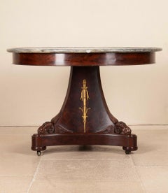 19th Century French Empire Flame Mahogany Gueridon