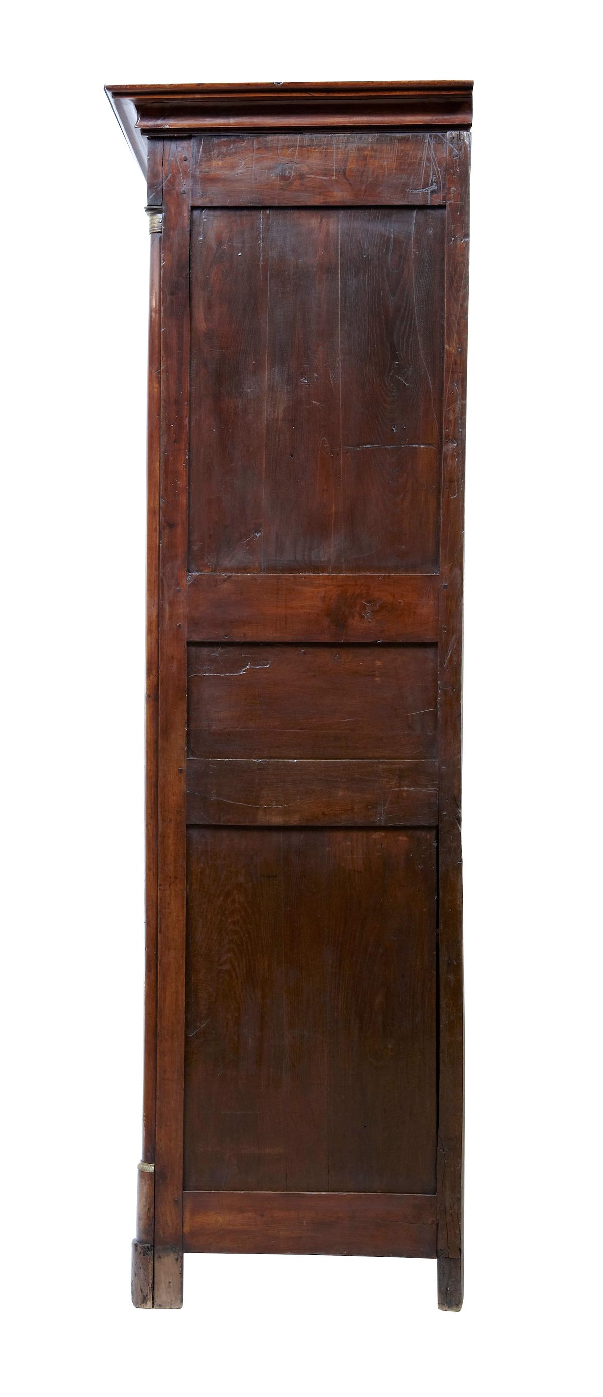19th Century French Empire Fruitwood Armoire Cupboard For Sale 2