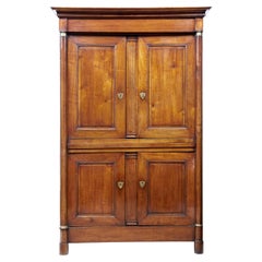 Antique 19th Century French Empire Fruitwood Armoire Cupboard