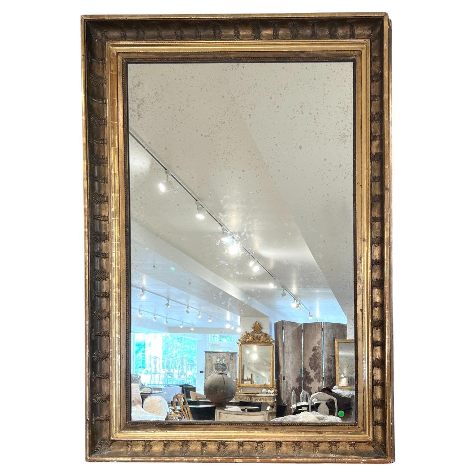 19. Jahrhundert Französisch Reich vergoldet Antique Mirror -Medium