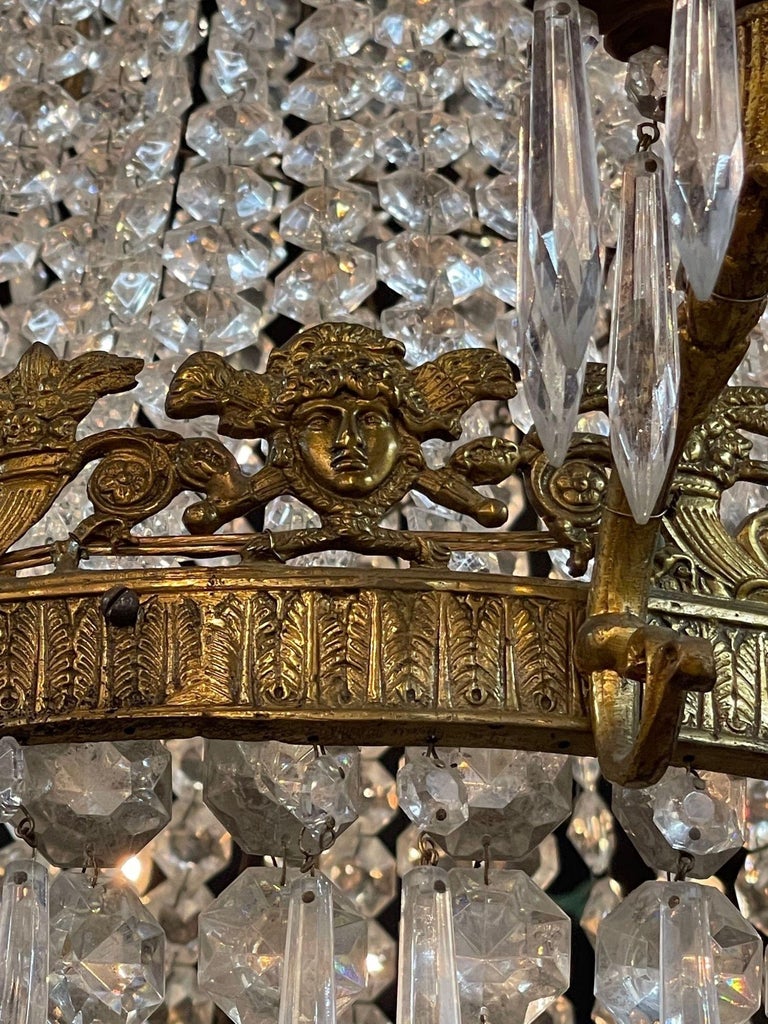 19th Century French Empire Gilt Bronze and Crystal Chandelier For Sale ...