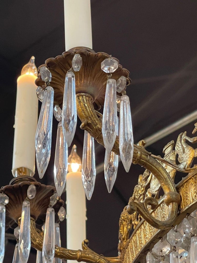 19th Century French Empire Gilt Bronze and Crystal Chandelier For Sale ...